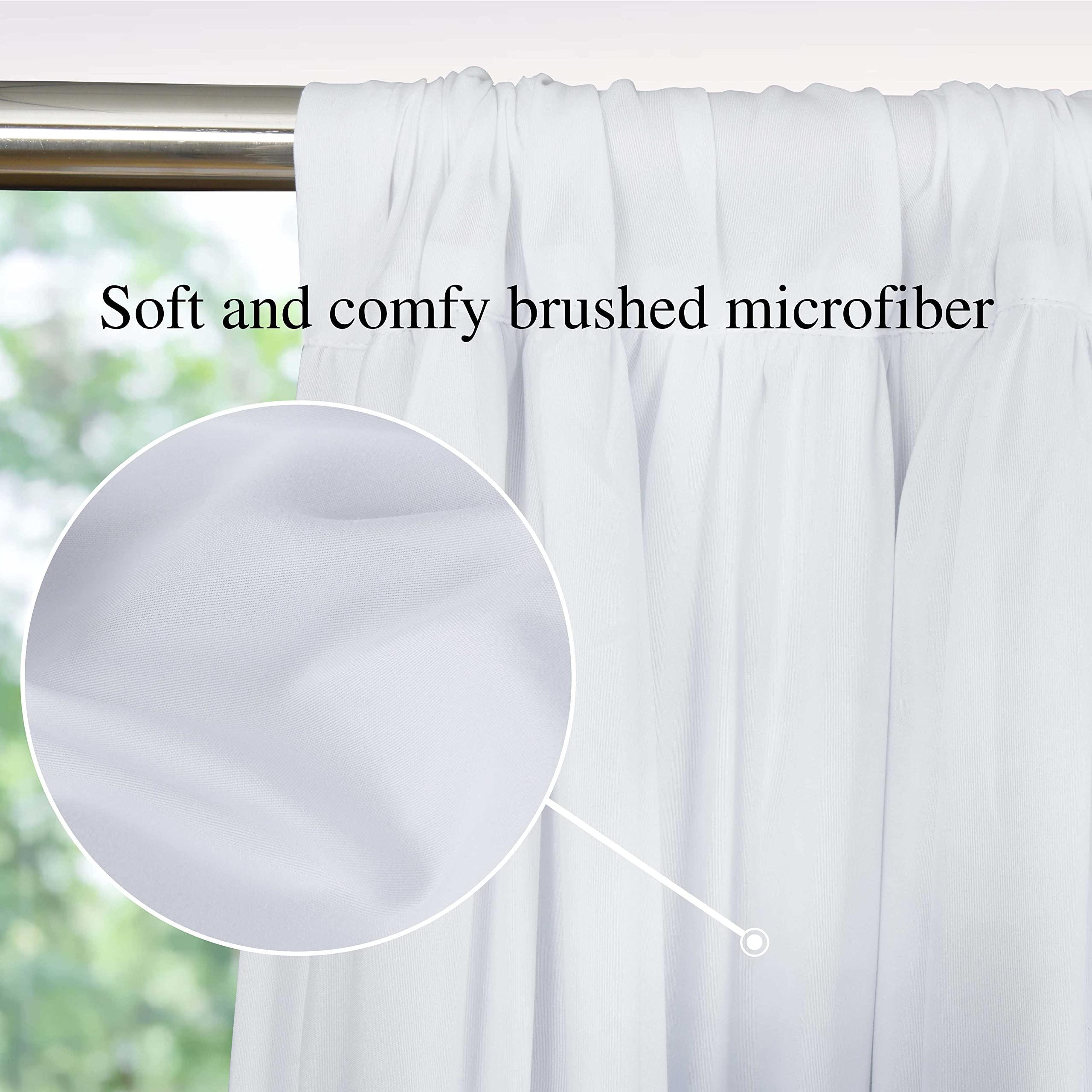 Homechoice Decor Thermal Insulated Blackout Window Curtains, 54" W x 84" L x 2 Panels, Boho Ruched Window Treatments with 3 Rows of Butterfly Flowers, Rustic Rod Pocket Drapes for Room, White (LQ-30) - Image 3