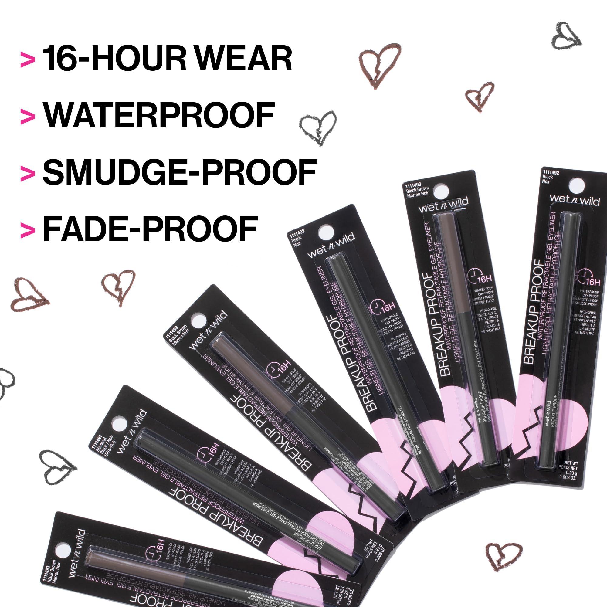 wet n wild Mega Last Breakup Proof Retractable Eyeliner - Waterproof 16-Hour Long-Lasting Wear, Cruelty-Free & Vegan - Blackest Black - Image 6