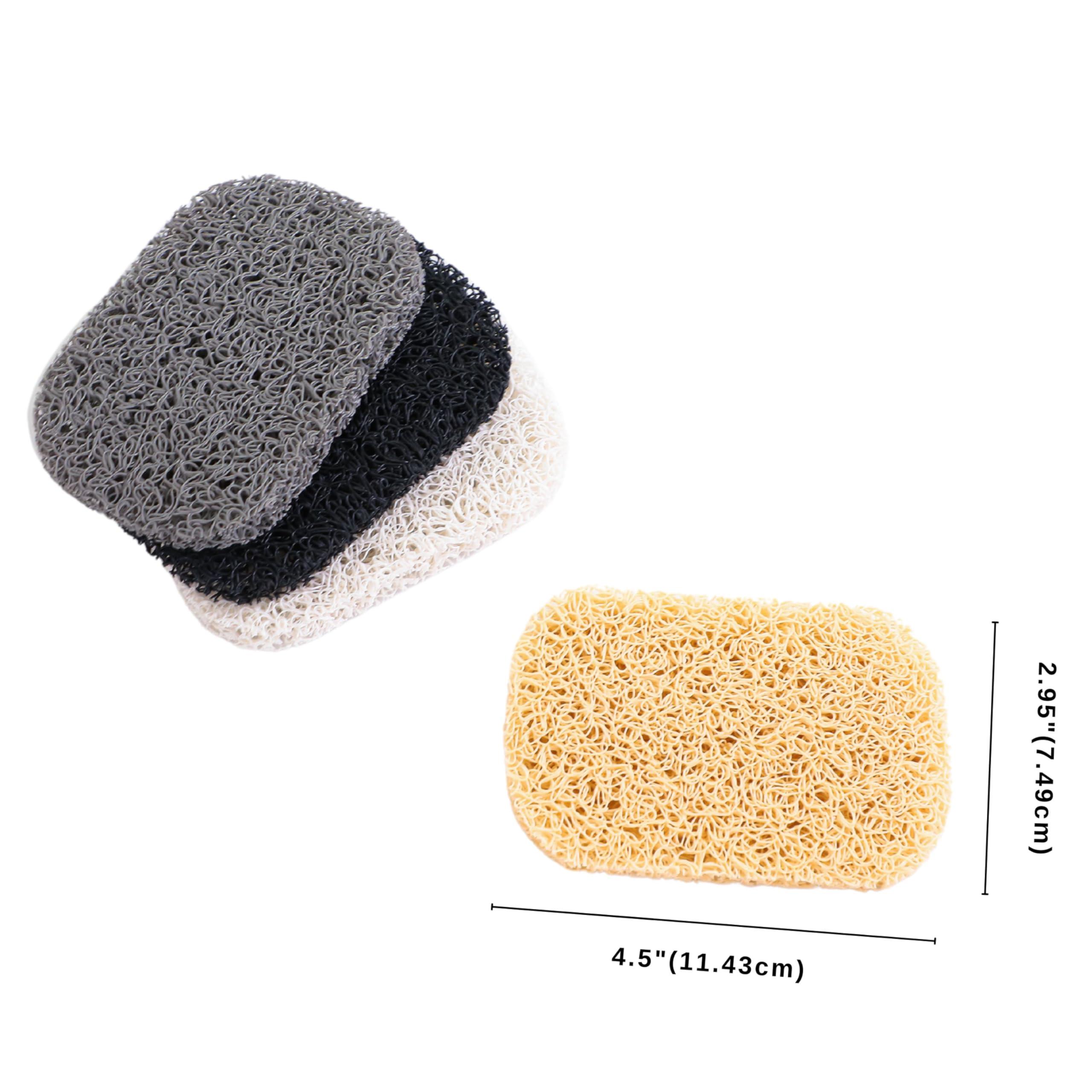 Snowkingdom 4 Pack Assorted Soap Saver Holder for Bar Soap Shower Bathroom Dish Self Draining Lift Pad Porous Construction air circulate 2.9" x 4.5" PVC BPA-Free Non-Slip Durable - Image 2