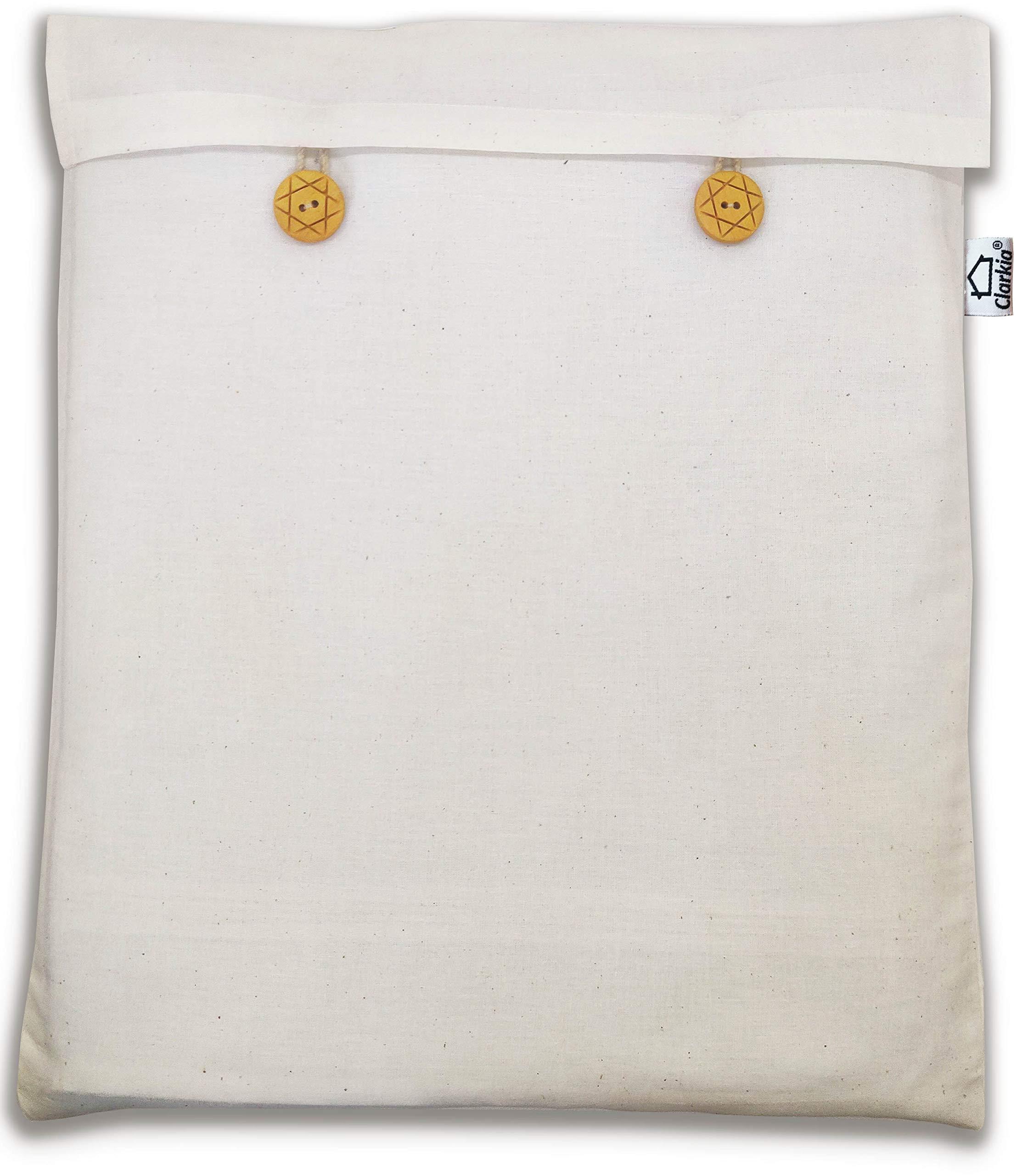 Reusable Cotton Saree Cover for Storage, Wardrobe Organizer Bags Saree Bags Cotton (16x14 inch, Beige) (6) - Image 3