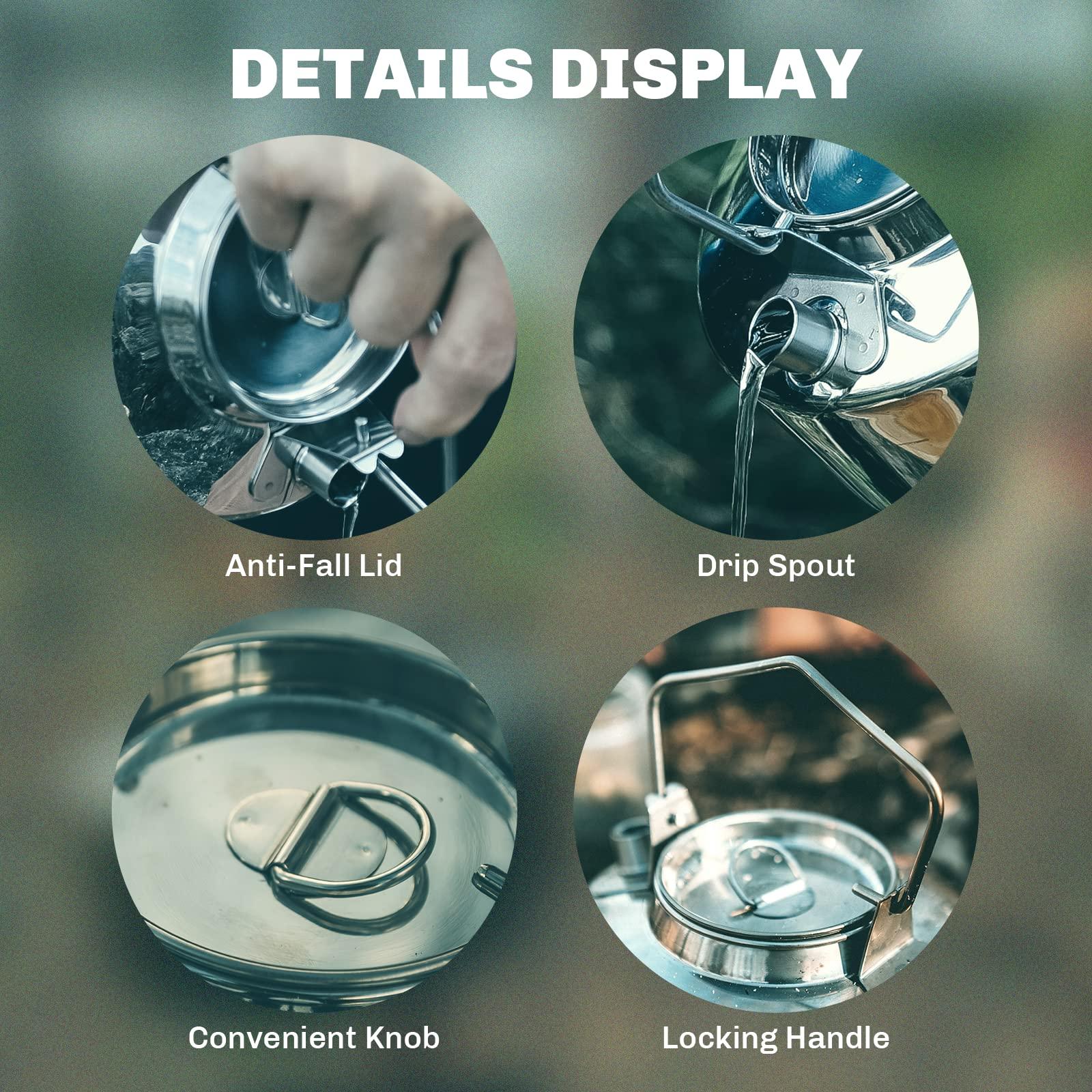 Fire-Maple Antarcti Portable 1 Liter Lightweight Stainless Steel Camping Kettle | Durable and Portable Camp Tea Pot | Ideal for Bushcraft and Outdoor Campfire Use - Image 5