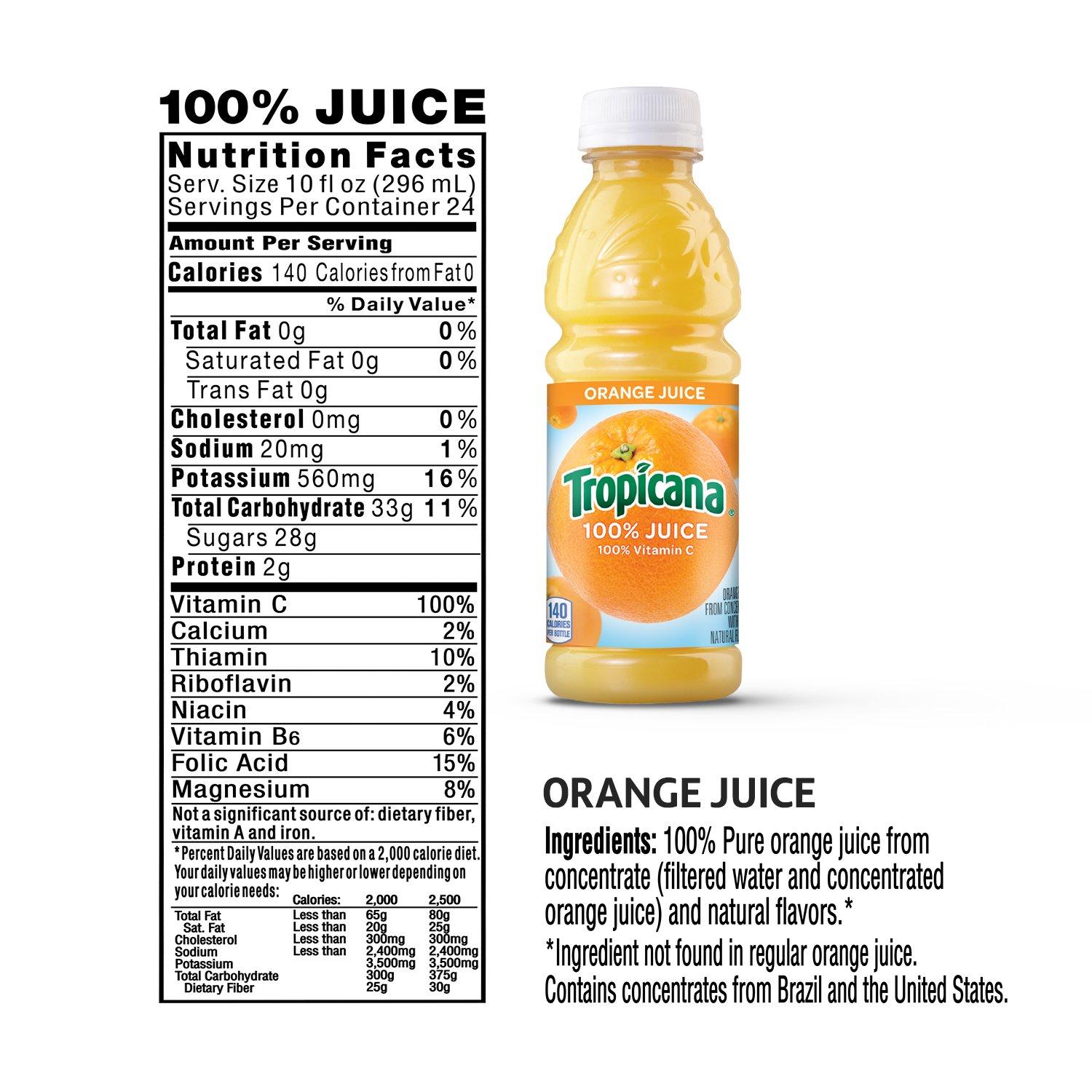 Tropicana 100% Juice Variety Pack - Orange, Apple & Fruit Medley, Single Serve, 10 Fl Oz Bottles (Pack of 24) - Real Fruit Juice, Vitamin C Rich, No Added Sugars, No Artificial Flavors - Image 3