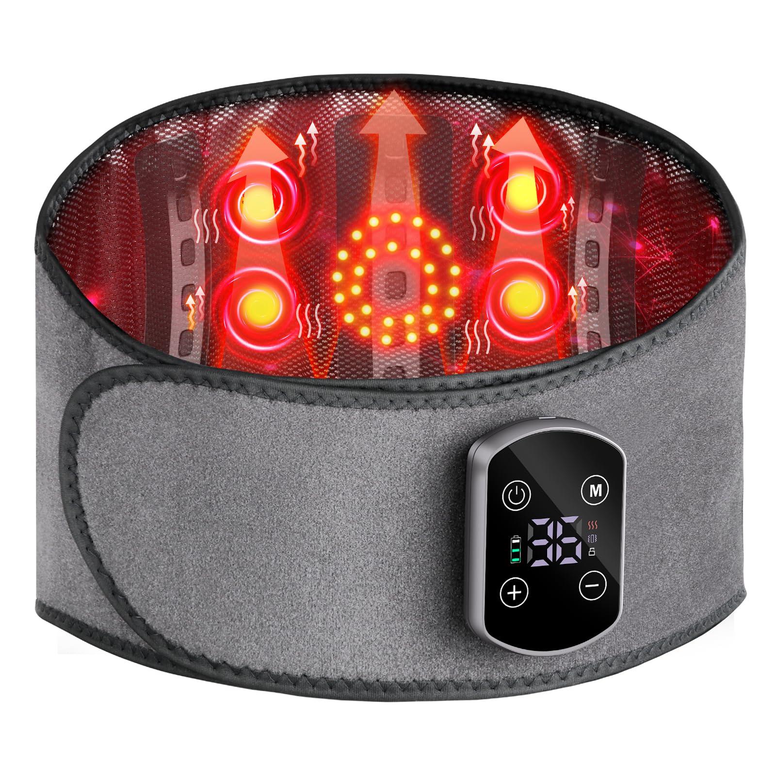 Gelpacks Direct Cordless Heating Pad for Back Pain Relief, Lumbar Massaager with Heat, Heated Back Belt Abdomen Warmer Lumbar Support, Rechargeable Heating Massage