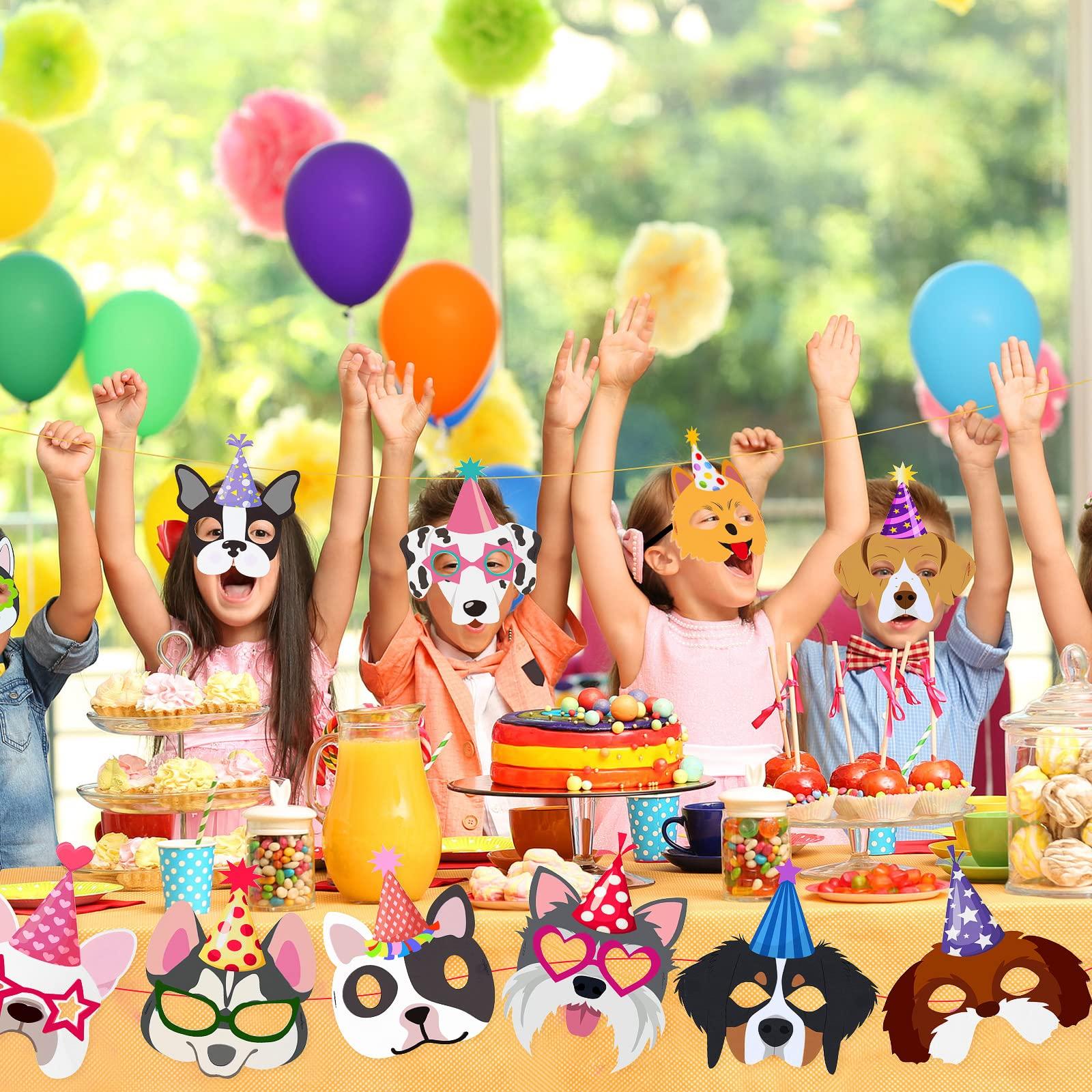 SEEWEY 24 Pcs Dog Puppy Party Favor Masks for Kids Puppy Themed Birthday Party Decoration Funny Soft Felt Dog Masks Pet Birthday Animal Costume Cosplay Supplies, 12 Styles - Image 5