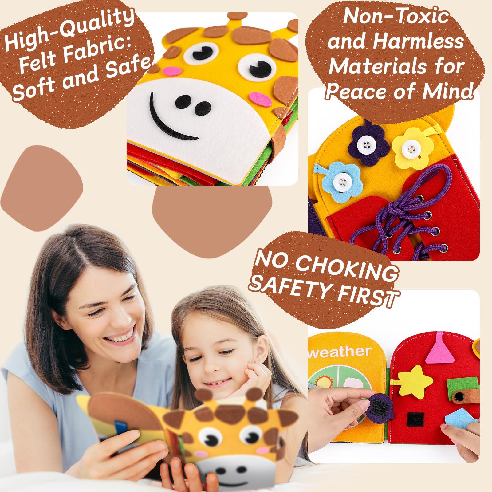 edusense Busy Book for Toddlers 1-3, Montessori Sensory Toys for Kids Age 1-3, Preschool Learning Activities Fine Moto Skills and Early Developmental Education, Ideal for Educational Travel Toys. - Image 3