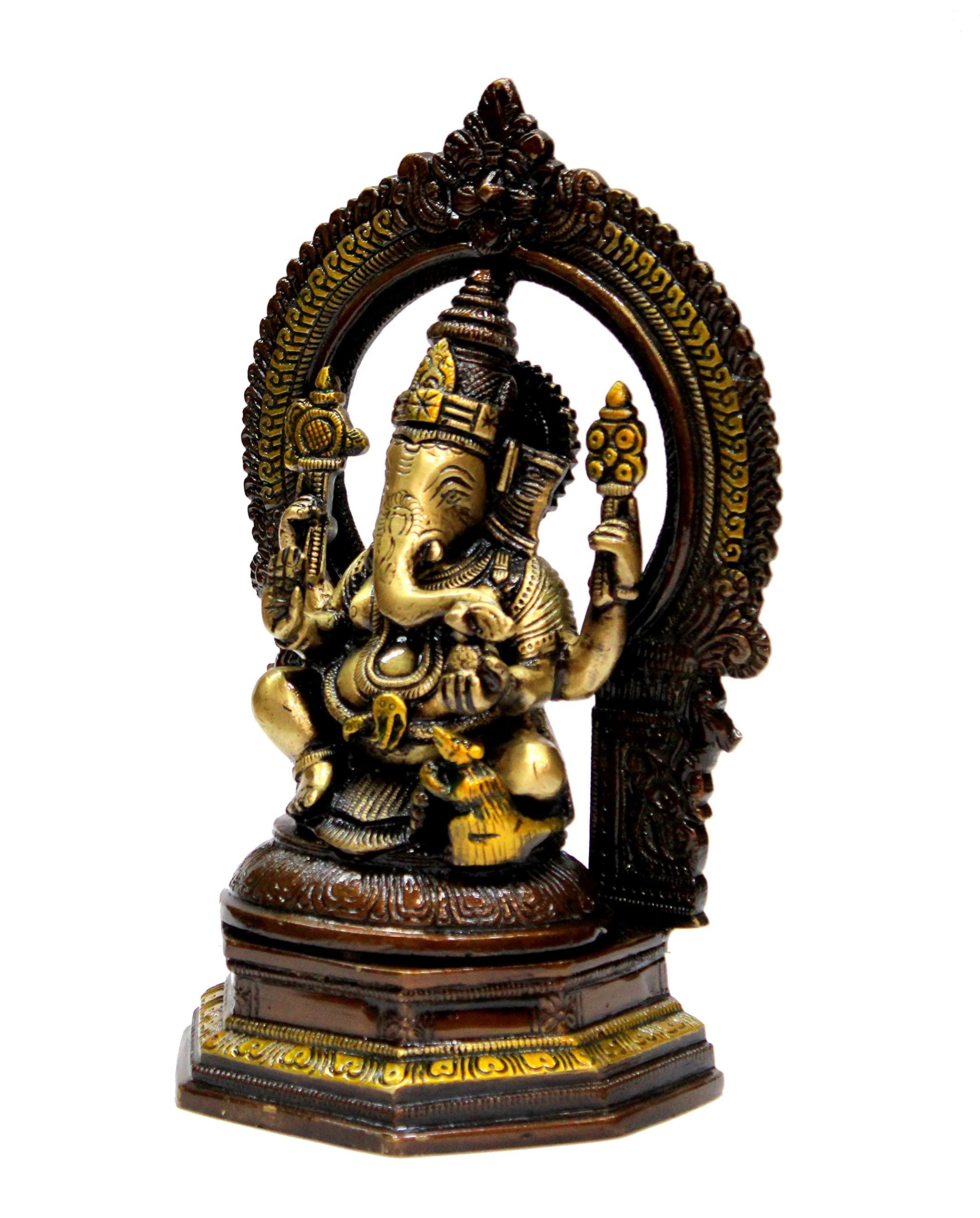 eSplanade Brass Ganesh Ganesha Ganpati Vinayak Showpiece | Murti Idol Statue Sculpture - 9.75" Inches - Multi - Image 4