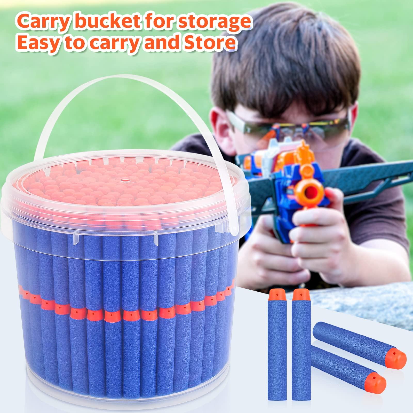 Pokiiulk Refill Darts Bullets Compatible with Nerf Guns N-Strike Elite Series, 300PCS Refill Darts Premium Foam Bullets Pack with Portable Storage Bucket - Image 4