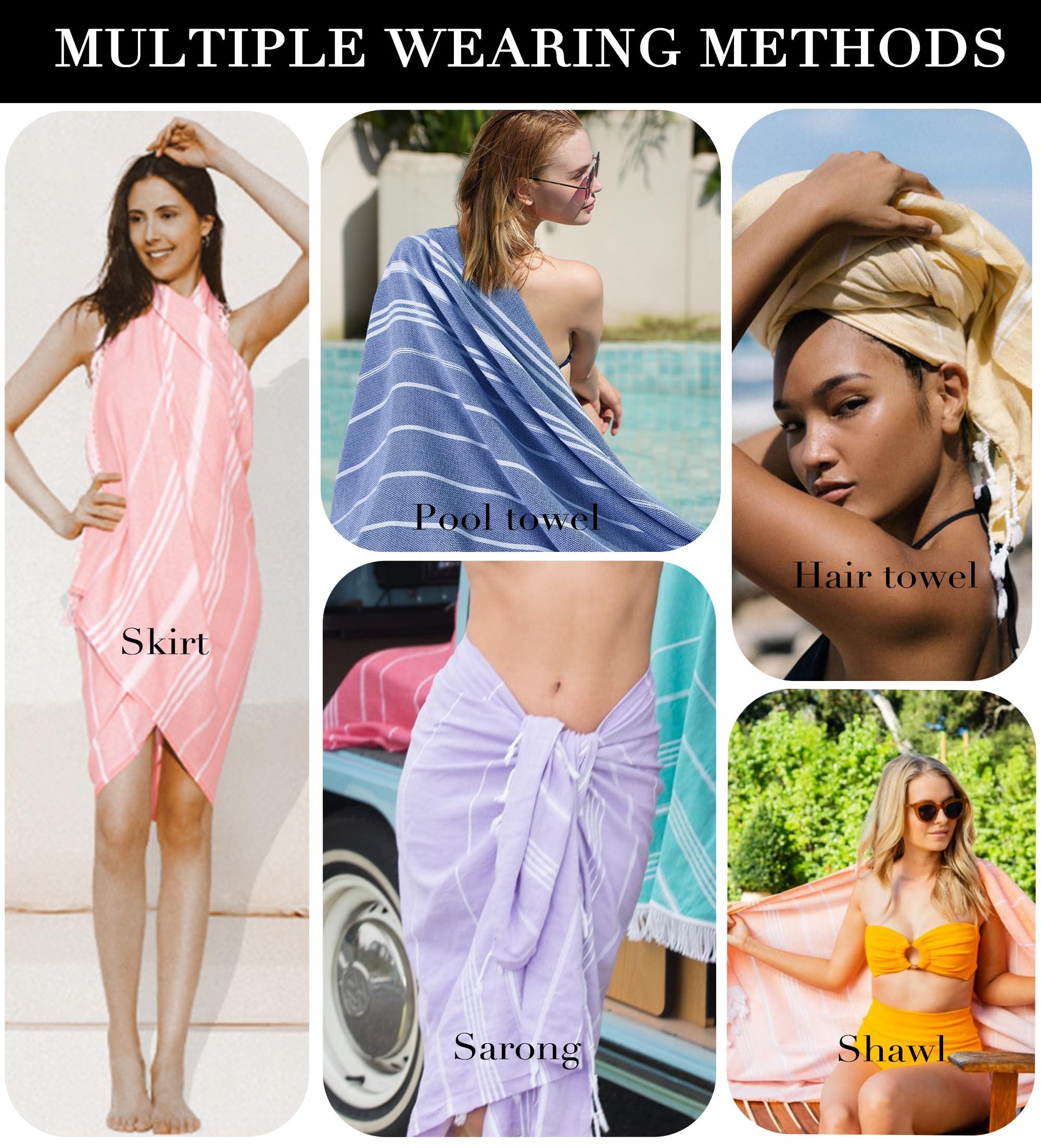 Antfuny Turkish Beach Towels Adult Pool Swim Bathroom Towel Oversized Sand Free Quick Dry Lightweight Extra Large Cloud Summer Vacation Essentials Clearance Must Haves Ship Cruise Accessories 2025 - Image 6