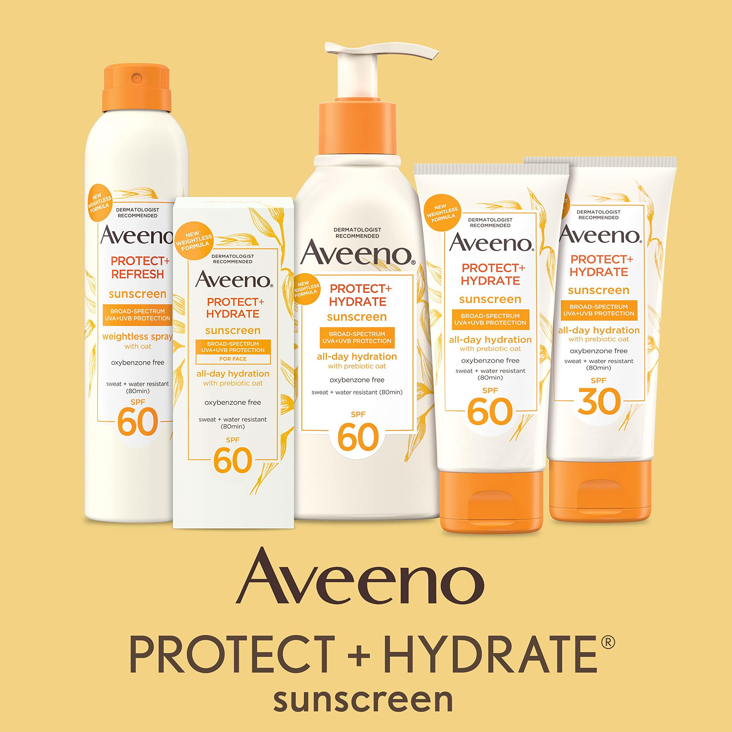 Aveeno Protect + Hydrate Moisturizing Body Sunscreen Lotion with Broad Spectrum SPF 60 & Prebiotic Oat, Weightless & Refreshing Feel, Paraben-Free, Oil-Free, Oxybenzone-Free, 3.0 fl. oz - Image 4