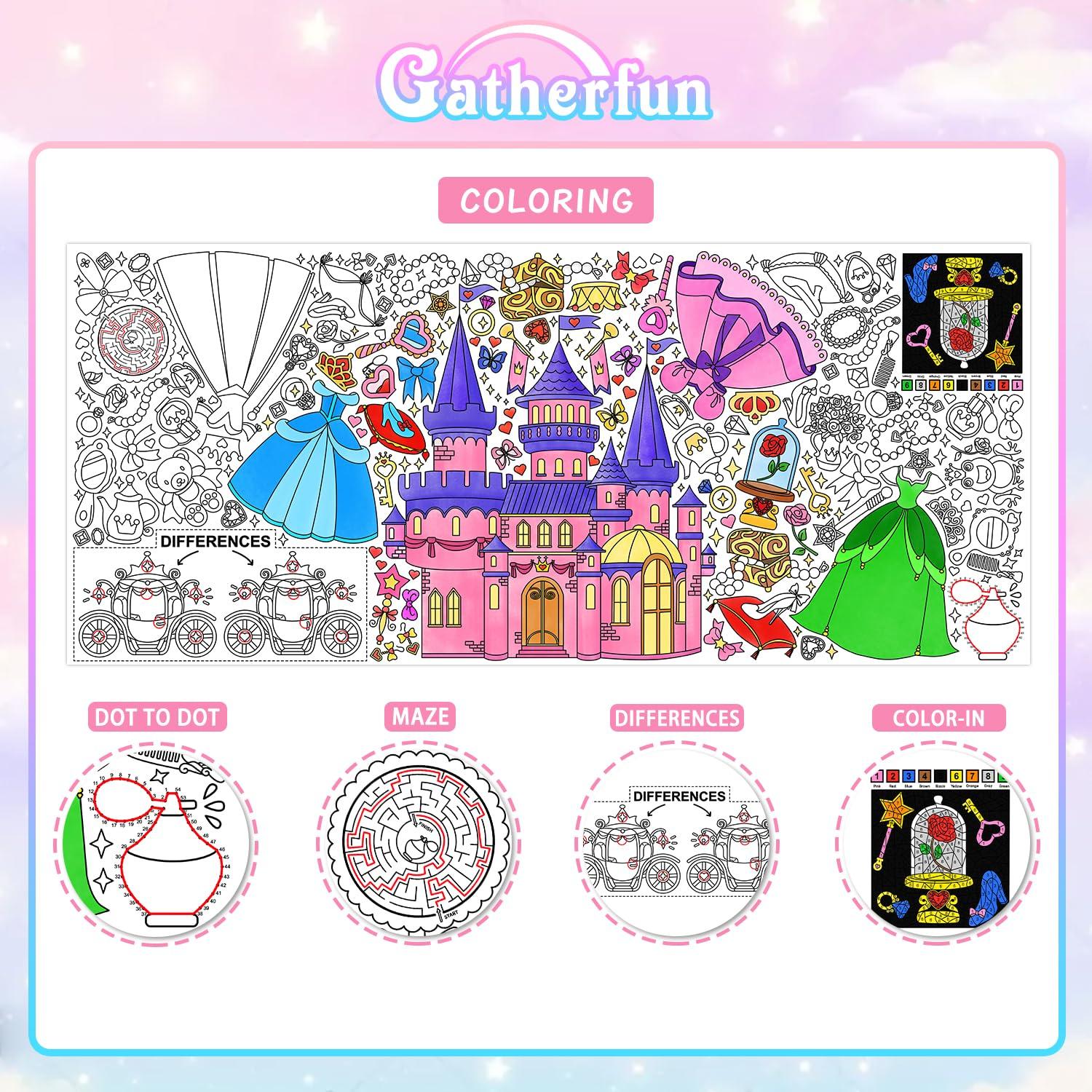 Gatherfun Princess Party Giant Coloring Poster - 31.5x 72 Inches - Versatile Classroom Wall Décor & Princess Birthday Activity - Princess Poster or Table Cover for School Parties and Special Events - Image 3