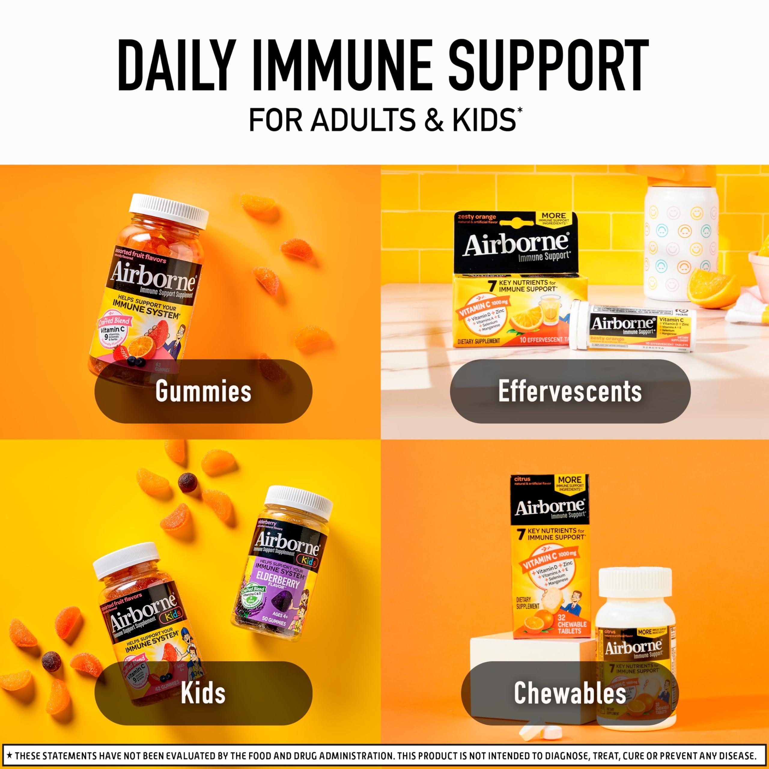 Airborne Vitamin C 1000mg (per Serving) - Citrus Chewable Tablets (116 Count in a Bottle), Gluten-Free Immune Support Supplement, with Vitamins A C E, Zinc, Selenium, Echinacea, Ginger, Antioxidants - Image 7
