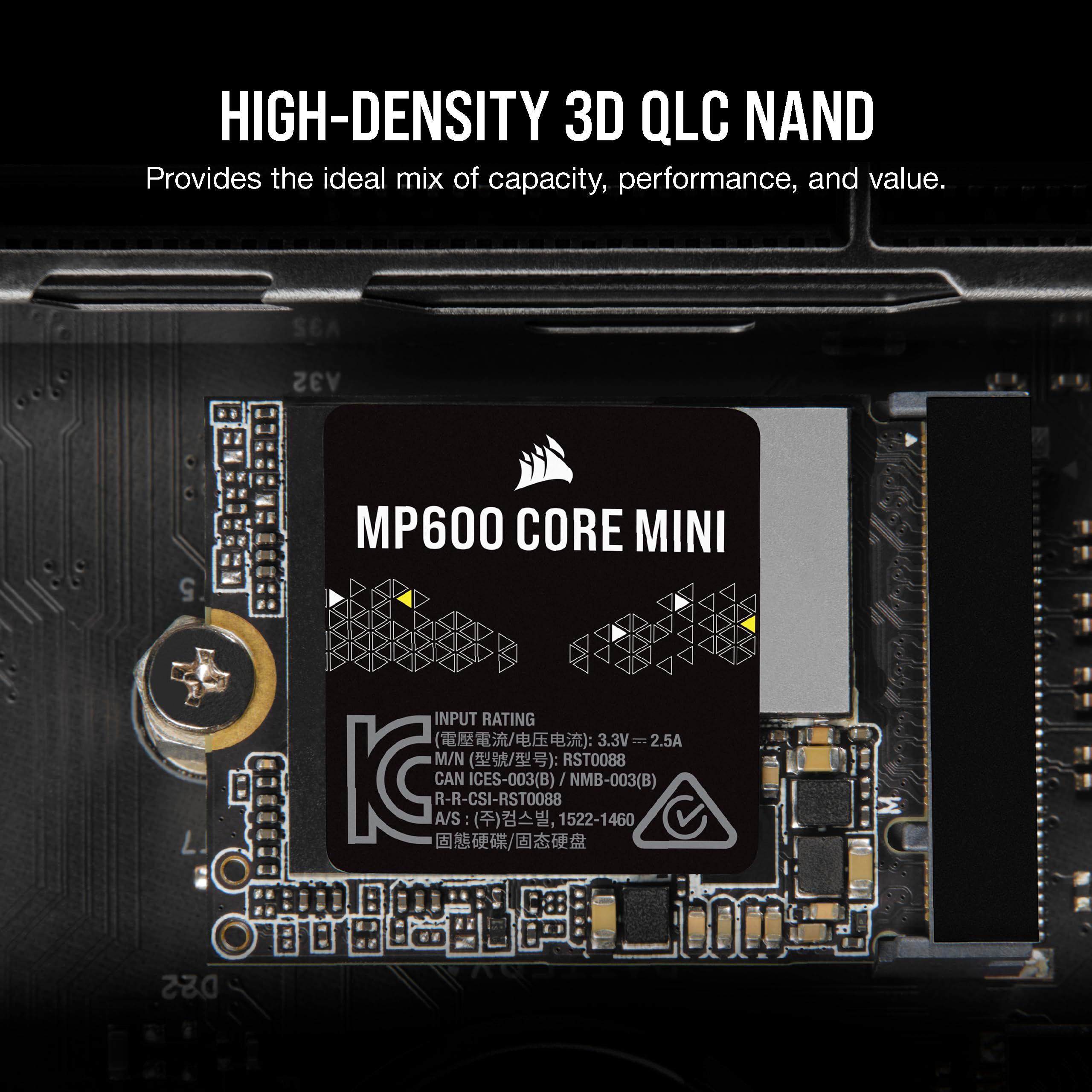 Corsair MP600 CORE MINI 2TB M.2 NVMe PCIe x4 Gen4 2 SSD – M.2 2230 – Up to 5,000MB/sec Sequential Read – High-Density QLC NAND – Great for Steam Deck, ASUS ROG Ally, Microsoft Surface Pro – Black - Image 5