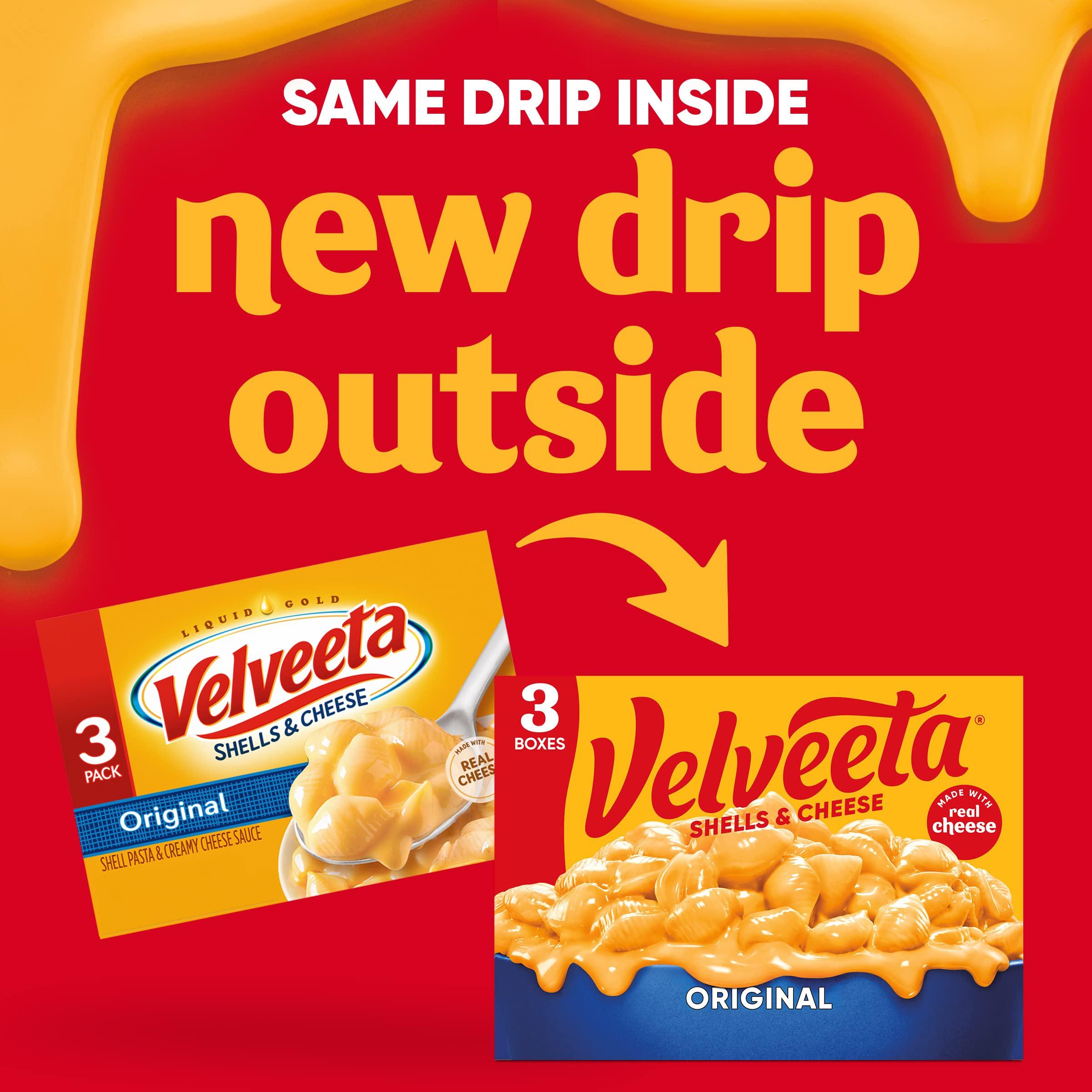 Velveeta Shells & Cheese Original Shell Pasta & Cheese Sauce, 3 ct Pack, 12 oz Boxes - Image 4