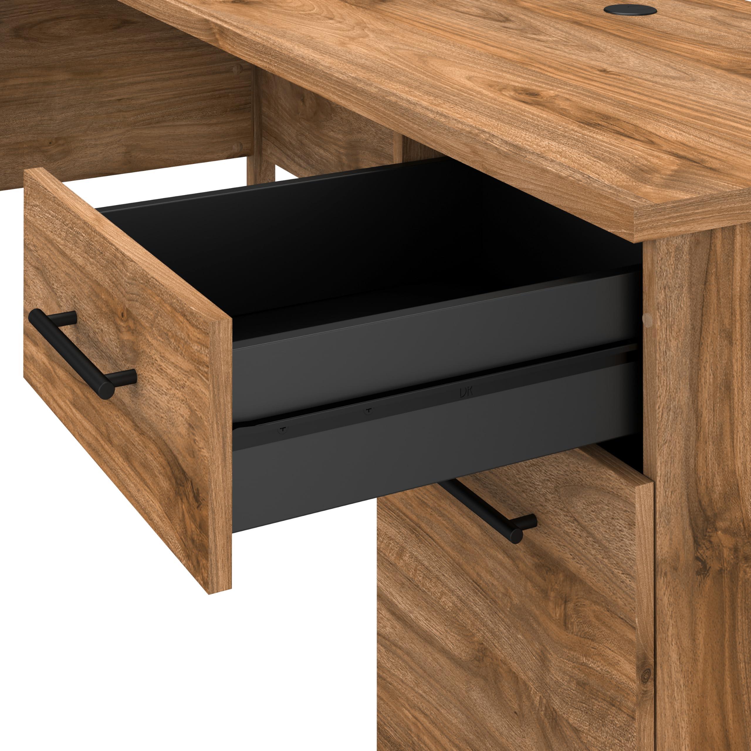 Bush Furniture Somerset 72W L Shaped Desk with Storage in Fresh Walnut - Image 8