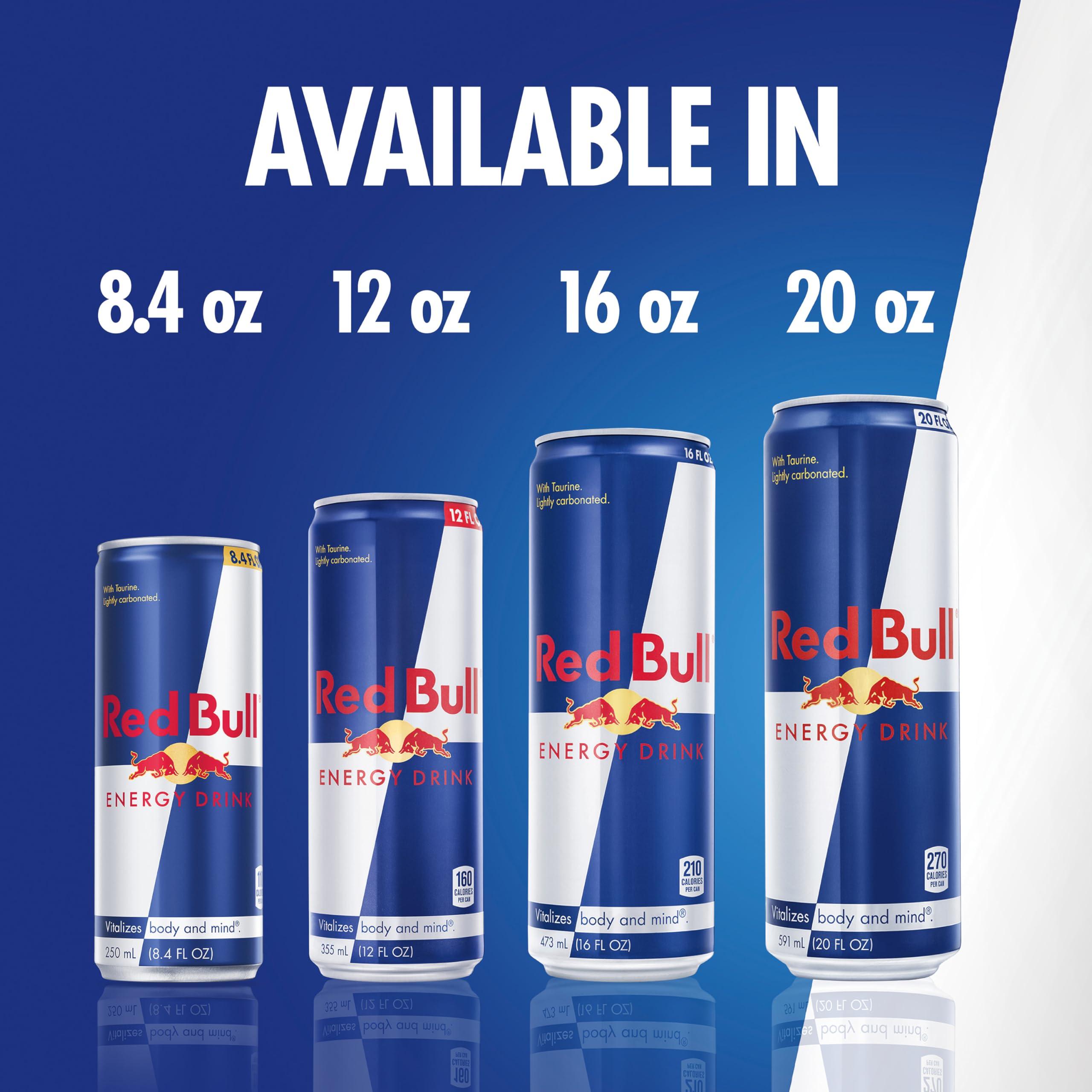 Red Bull Energy Drink with 80mg Caffeine plus Taurine & B Vitamins, 8.4 Fl Oz, 6 Packs of 4 Cans (Pack of 24) - Image 7