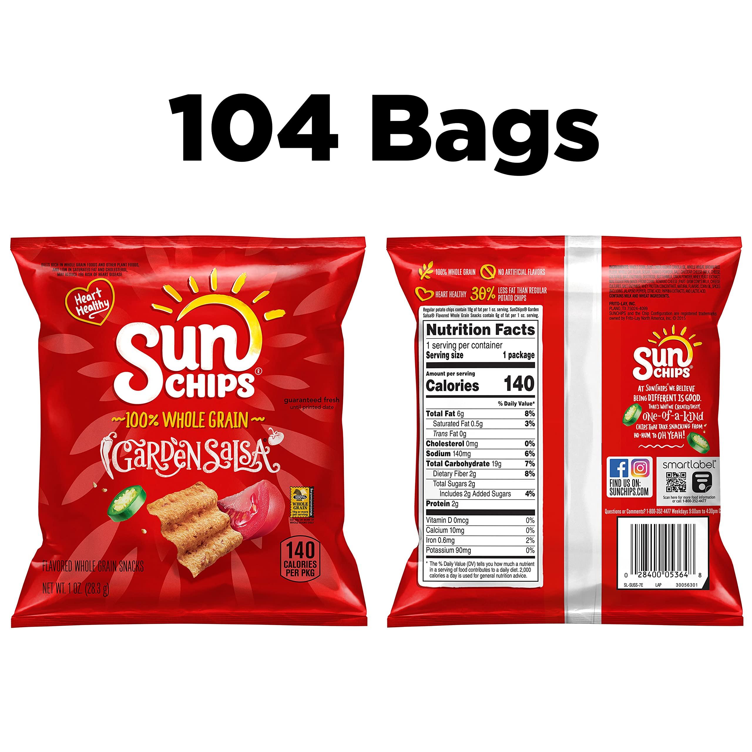 SunChips Multigrain Snacks, Garden Salsa, 1 Ounce (Pack of 104) - Image 4