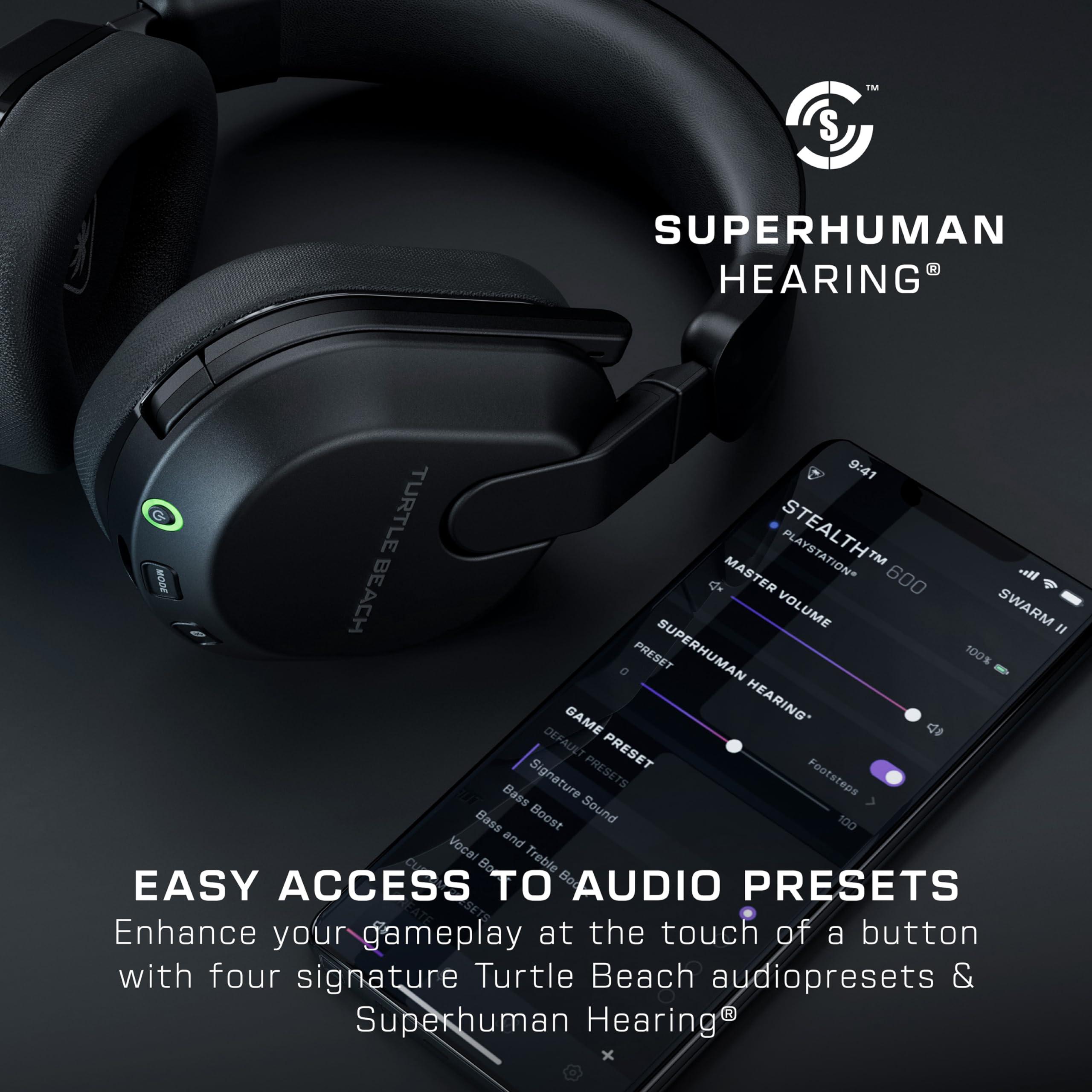 Turtle Beach Stealth 600 Wireless Multiplatform Amplified Gaming Headset for Xbox Series X|S, Xbox One, PC, PS5, PS4, & Mobile – Bluetooth, 80-Hr Battery, Noise-Cancelling Mic – Black - Image 9