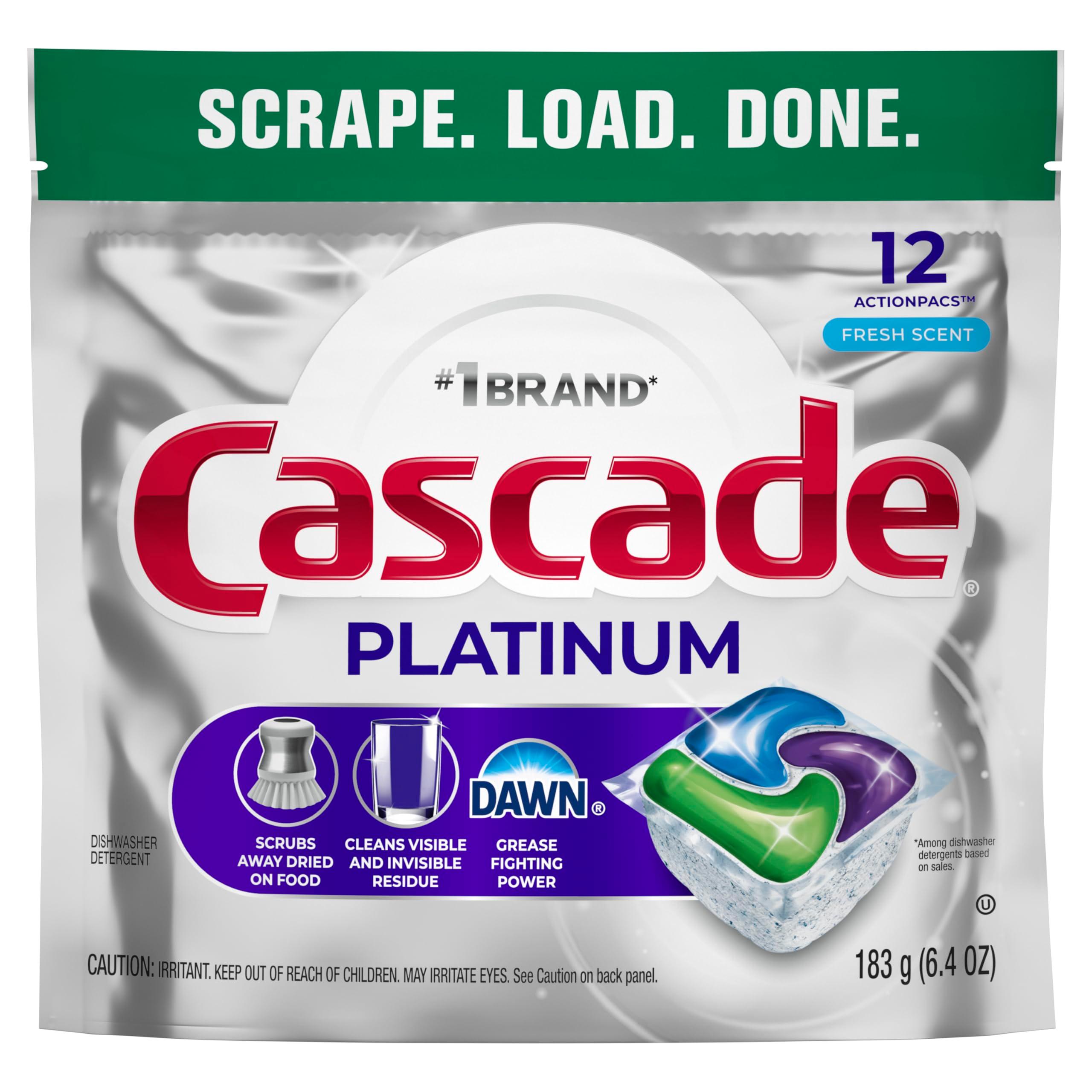 Cascade Platinum Dishwasher Pods, Dishwasher Detergent, Dish Detergent Soap, Fresh, 12 count - Image 9