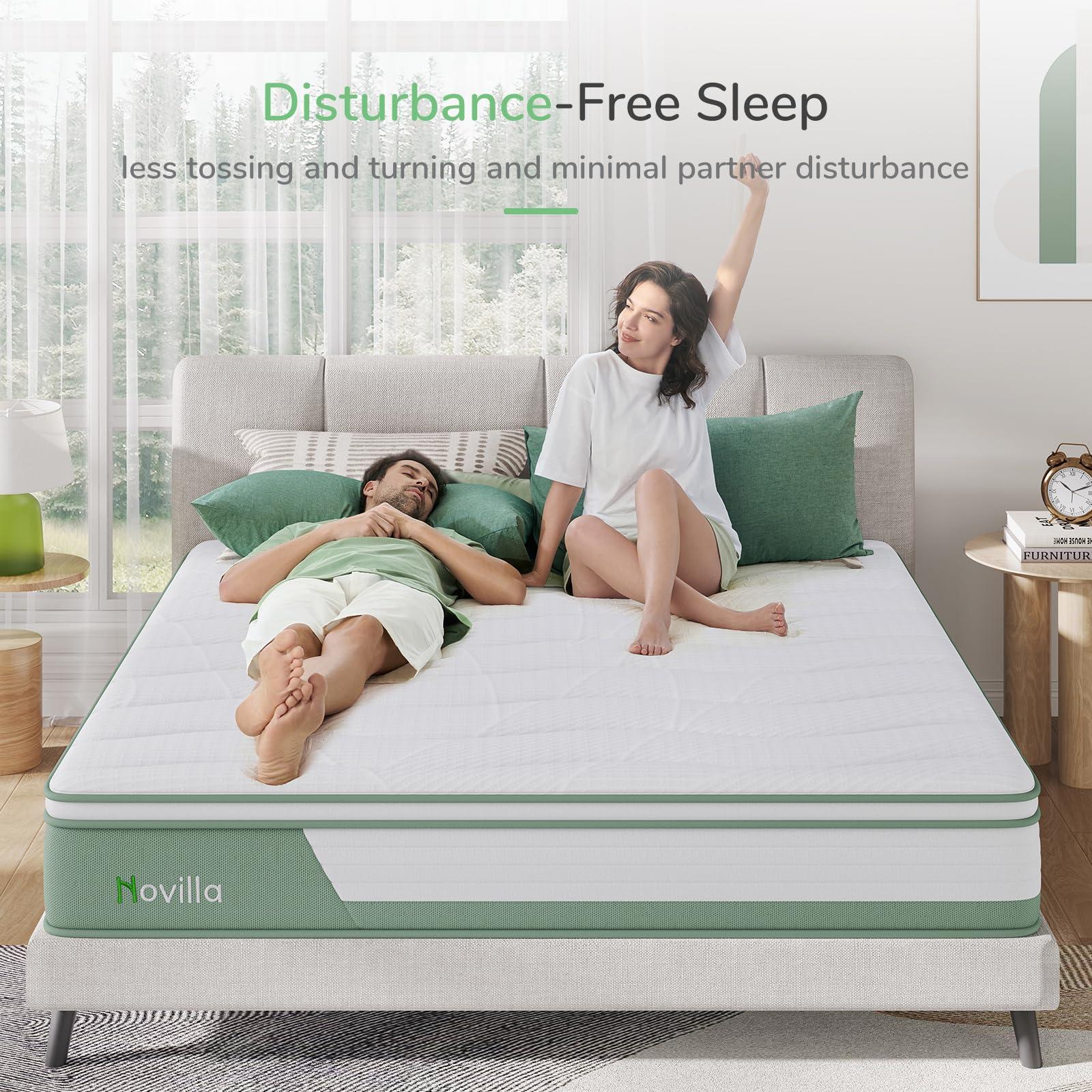 Novilla Hybrid Queen Mattress, 10 Inch 5-Zone Mattress with Gel Memory Foam for Motion Isolation & Durable Support, Midume Firm Mattress Queen in A Box - Image 5