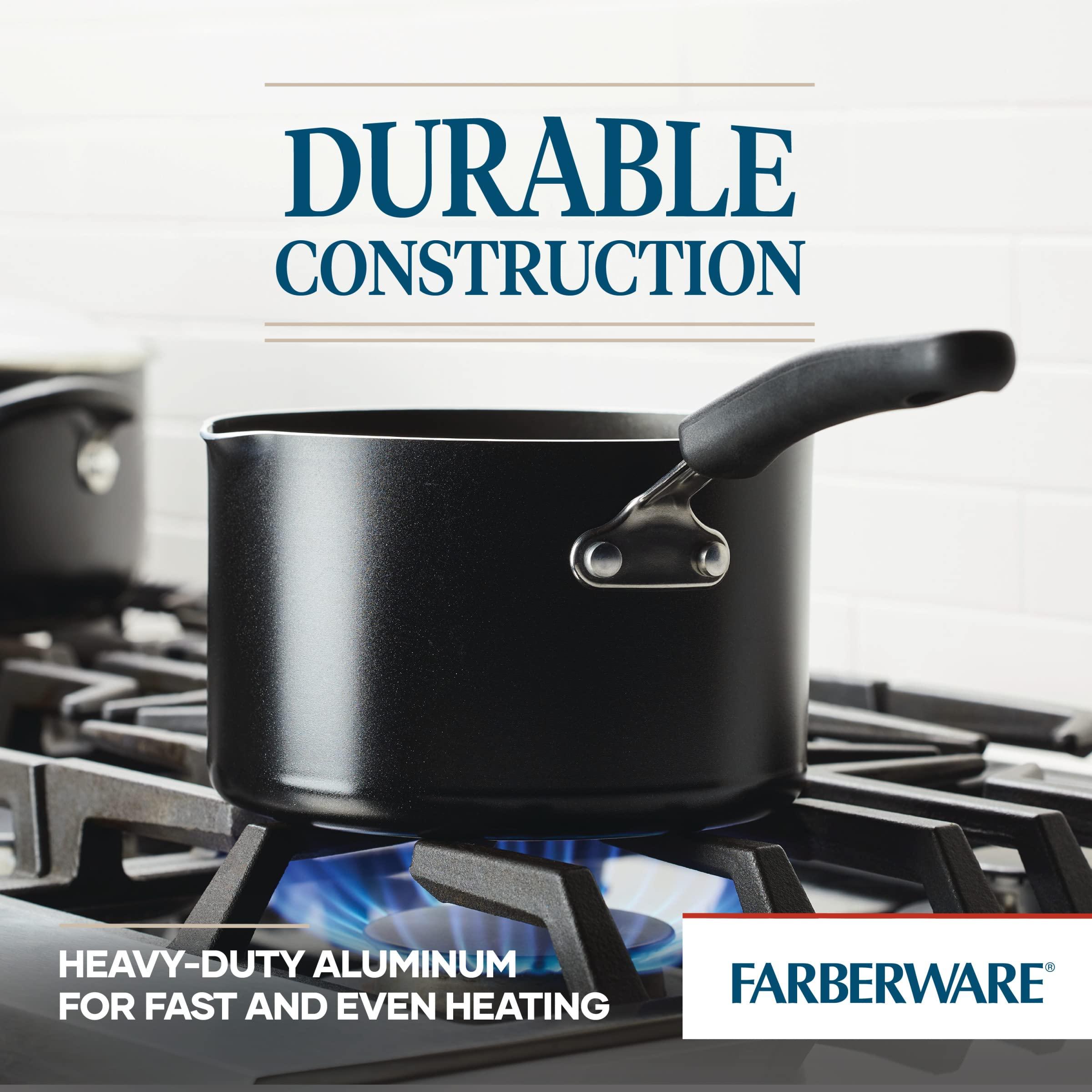 Farberware Cookstart DiamondMax Nonstick Straining Saucepan, Dishwasher Safe, 3 Quart, Black - Image 5