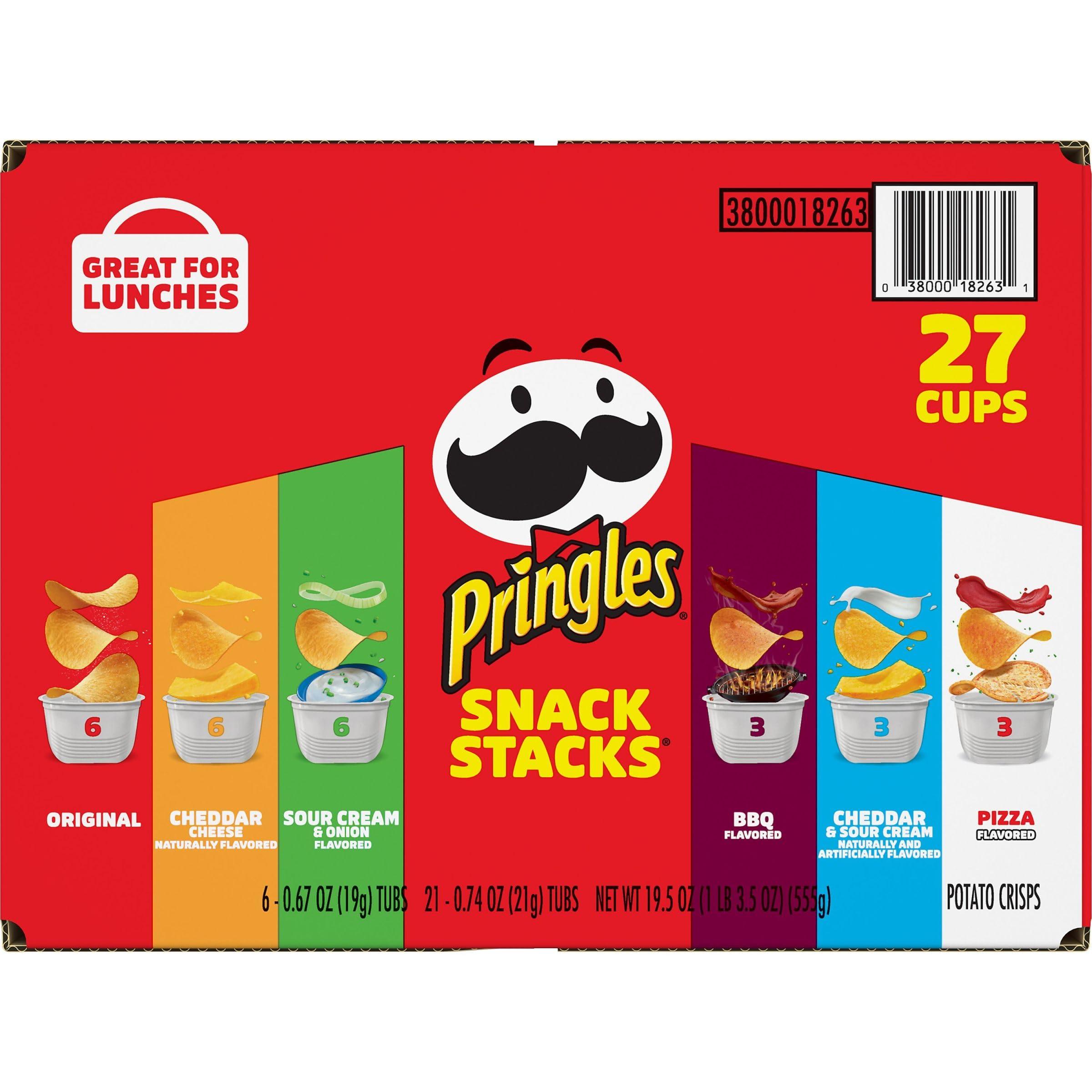 Pringles Potato Crisps Chips, Snack Stacks, Lunch Snacks, Office and Kids Snacks, Variety Pack (27 Cups) - Image 7
