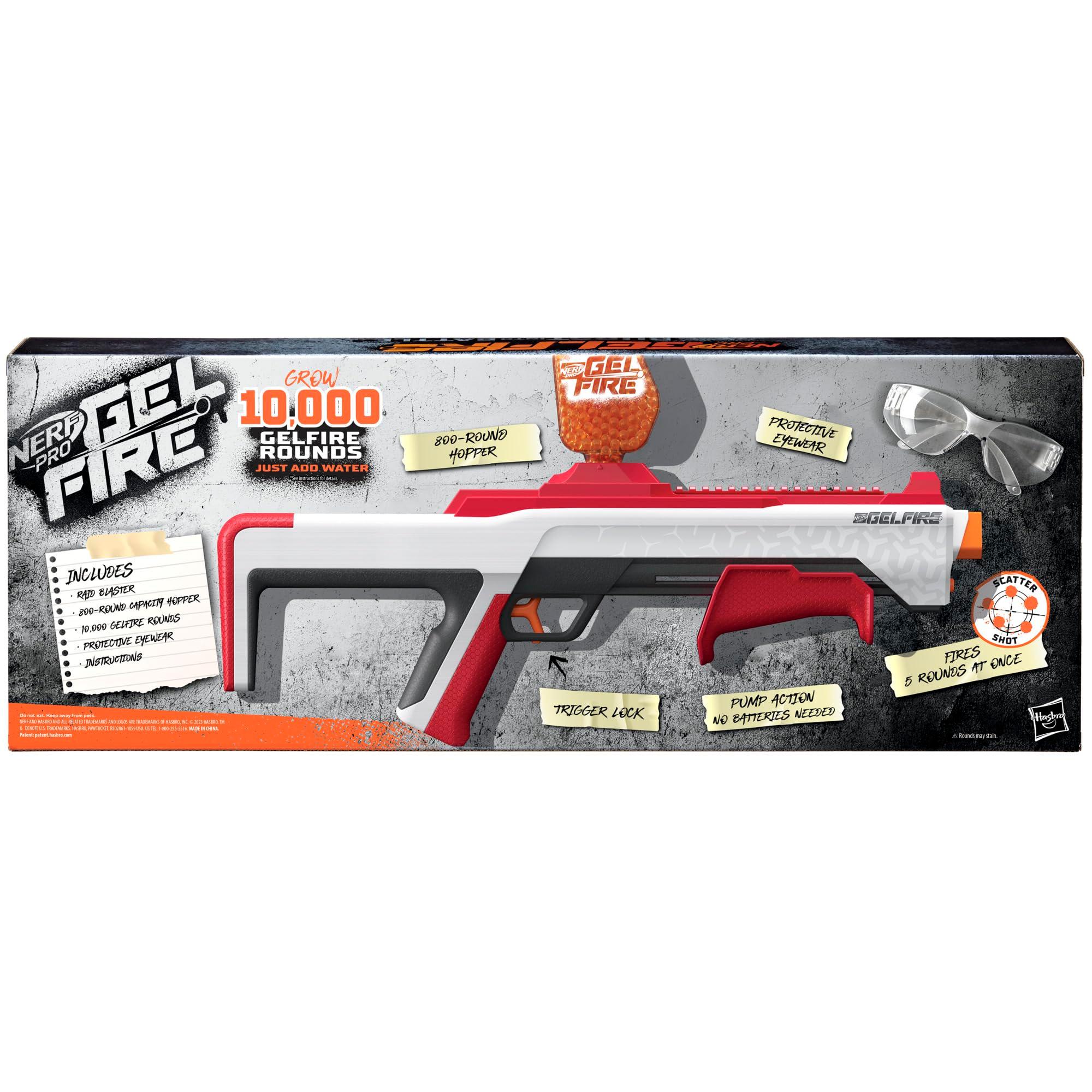 NERF Pro Gelfire Raid Blaster, Fire 5 Rounds at Once, 10,000 Gel Rounds, 800 Round Hopper, Eyewear, Toys for Teens Ages 14 & Up - Image 13