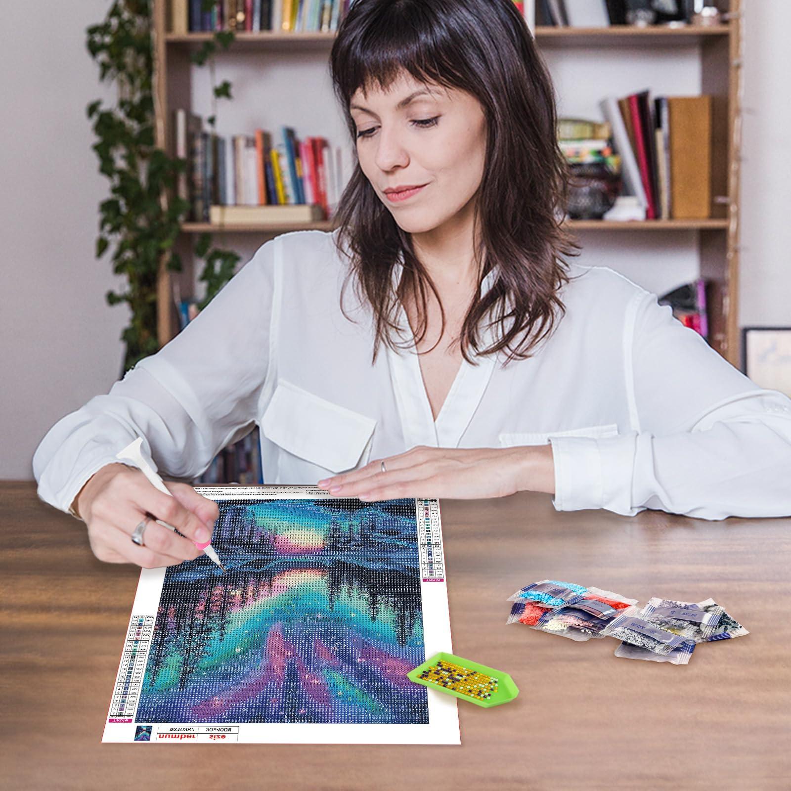 MAXBYE Diamond Paintings of Colorful Northern Lights, Diamond Art Kits for Adults, 5D Celestial Aurora Borealis Diamond Art Kits, Diamond Art for Home Décor Items,and Extra 30% Diamonds, 12x16in - Image 2