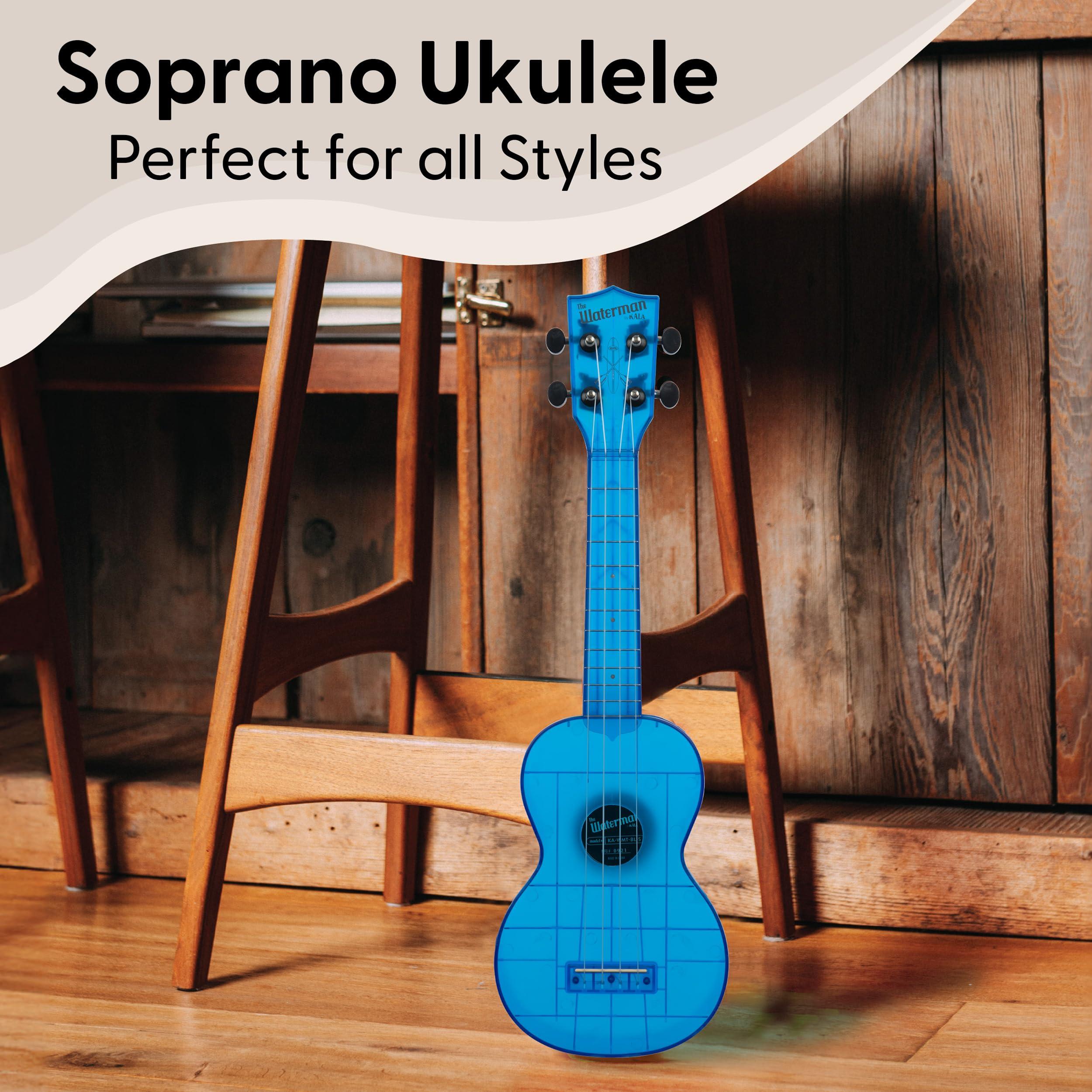 Kala Brand Music Co. The Waterman Sea Glass Collection, 4-String Ukulele, Right, Cobalt Blue, Soprano (KA-WMT-BL-S) - Image 2