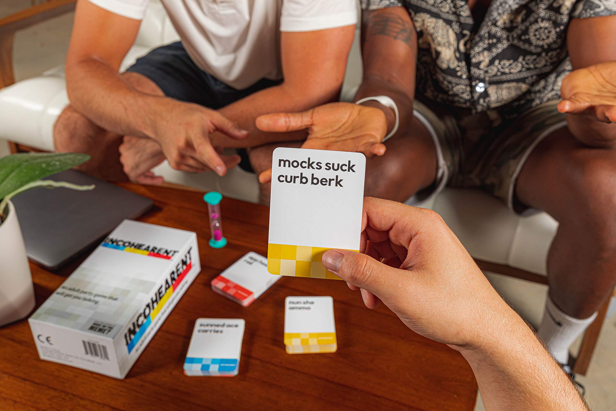 Incohearent, The Guess the Gibberish Party Game by Relatable, A Funny Card Game for Adults, Great for Bachelorette Party Games or Game Night Games, Includes 400 Cards, Instructions, and 1 Sand Timer - Image 2