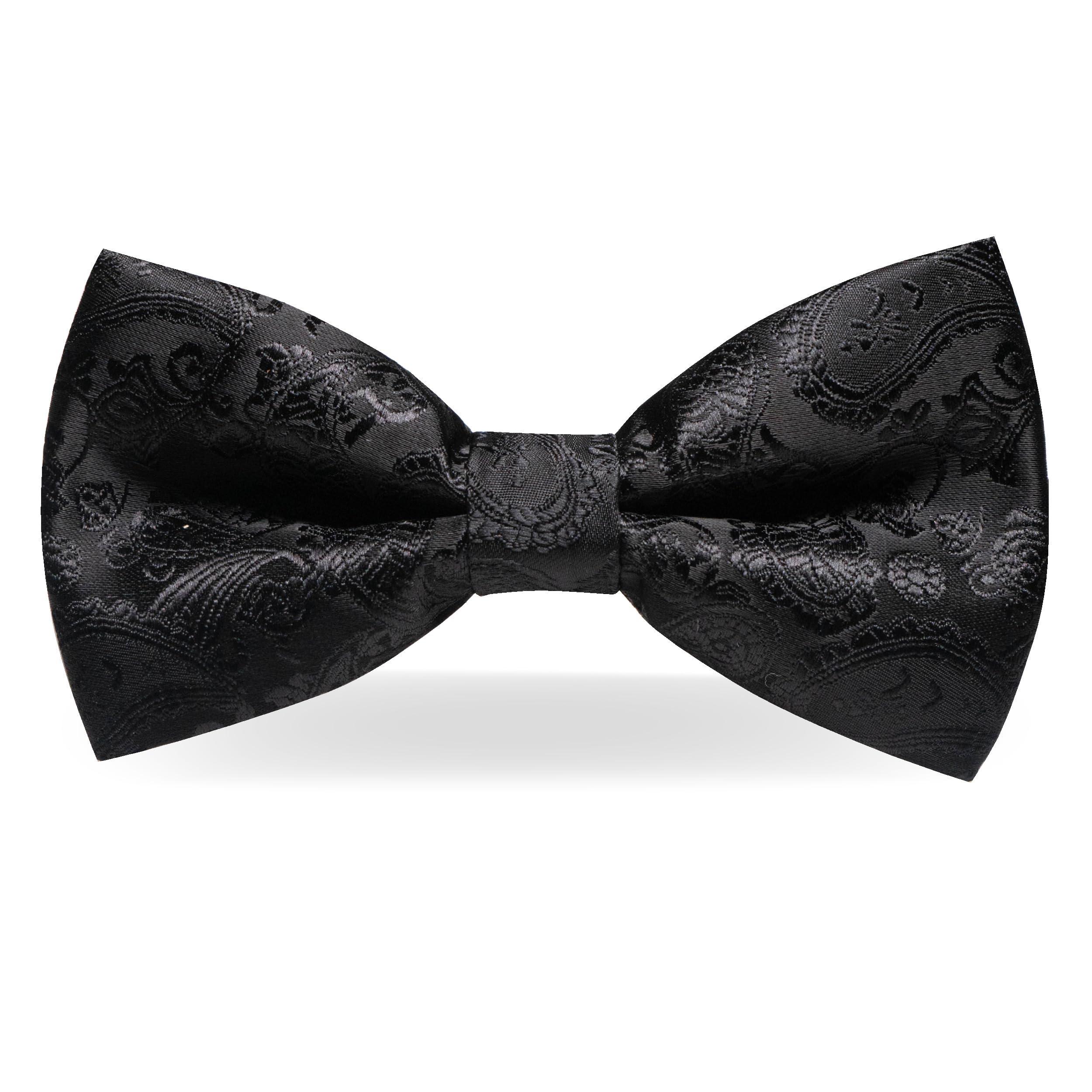 JEMYGINS Paisley Pre-tied Bow Tie and Pocket Square Cufflinks Lapel Pin Sets for Men 4PCS - Image 4