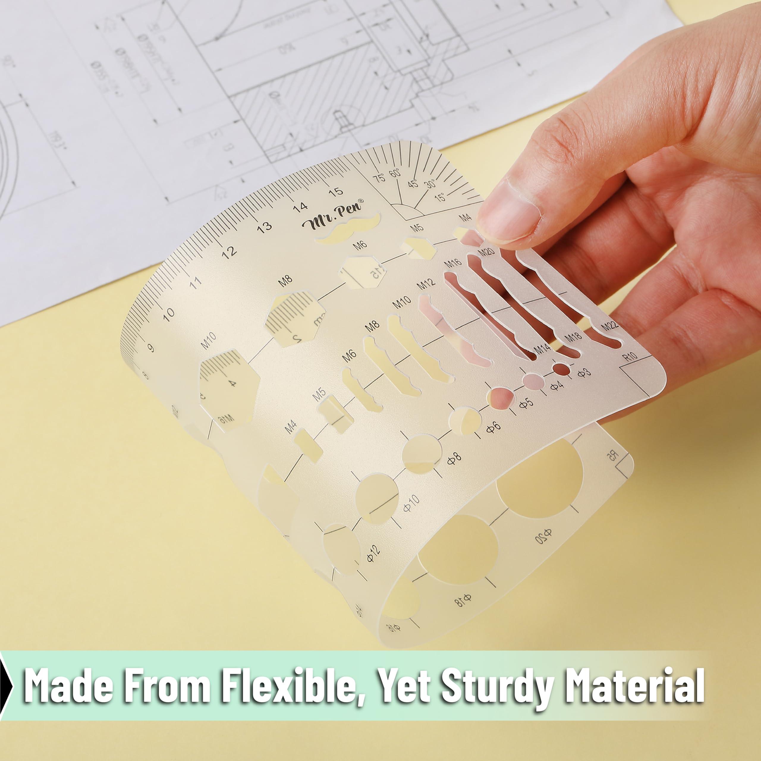 Mr. Pen- Geometric Drawing Template, Hexagon & Circles, Plastic Template Plastic, Shape Stencils for Drawing - Image 4