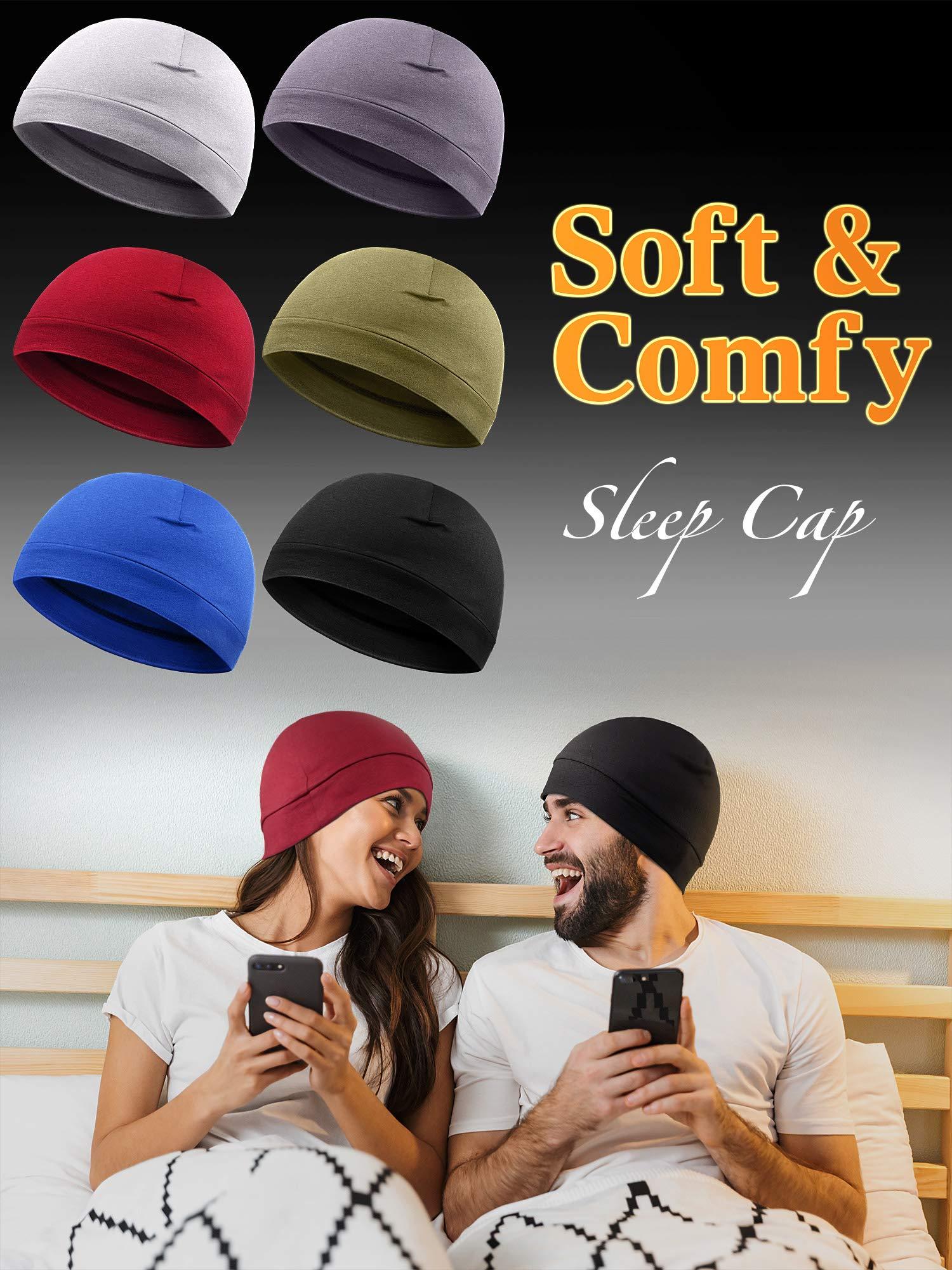 Syhood 6 Pieces Men Skull Caps Cotton Beanies Sleep Hats Multifunctional Helmet Liner Cap for Men and Women - Image 6