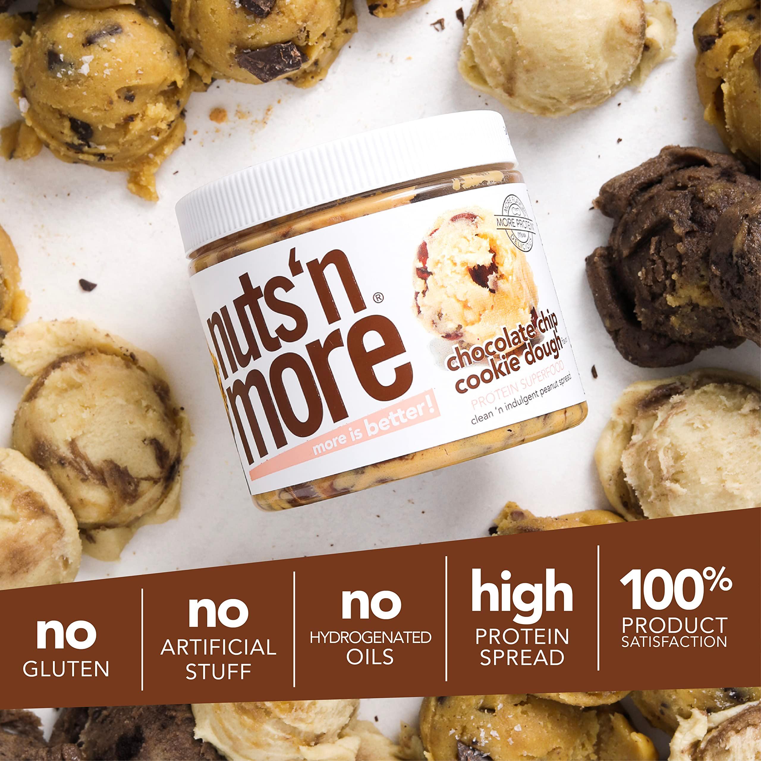 Nuts ‘N More Chocolate Chip Cookie Dough Peanut Butter Spread - High Protein, Low Carb, Low Sugar, Gluten Free, Non-GMO, All-Natural Nut Butter Snack (15oz Jar) - Image 5