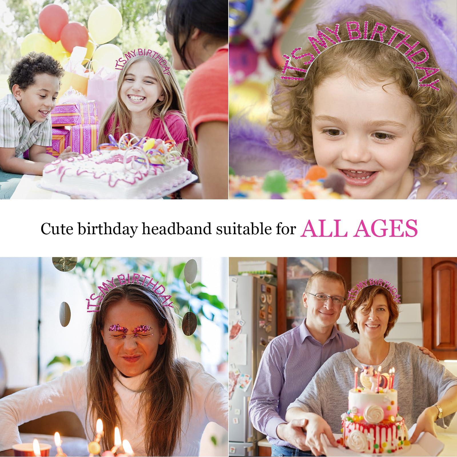 ACO-UINT Costume Headwear Hot Pink Birthday Crown for Girls and Women, It's My Birthday Headband, Happy Birthday Decorations Gifts for Women - Image 6