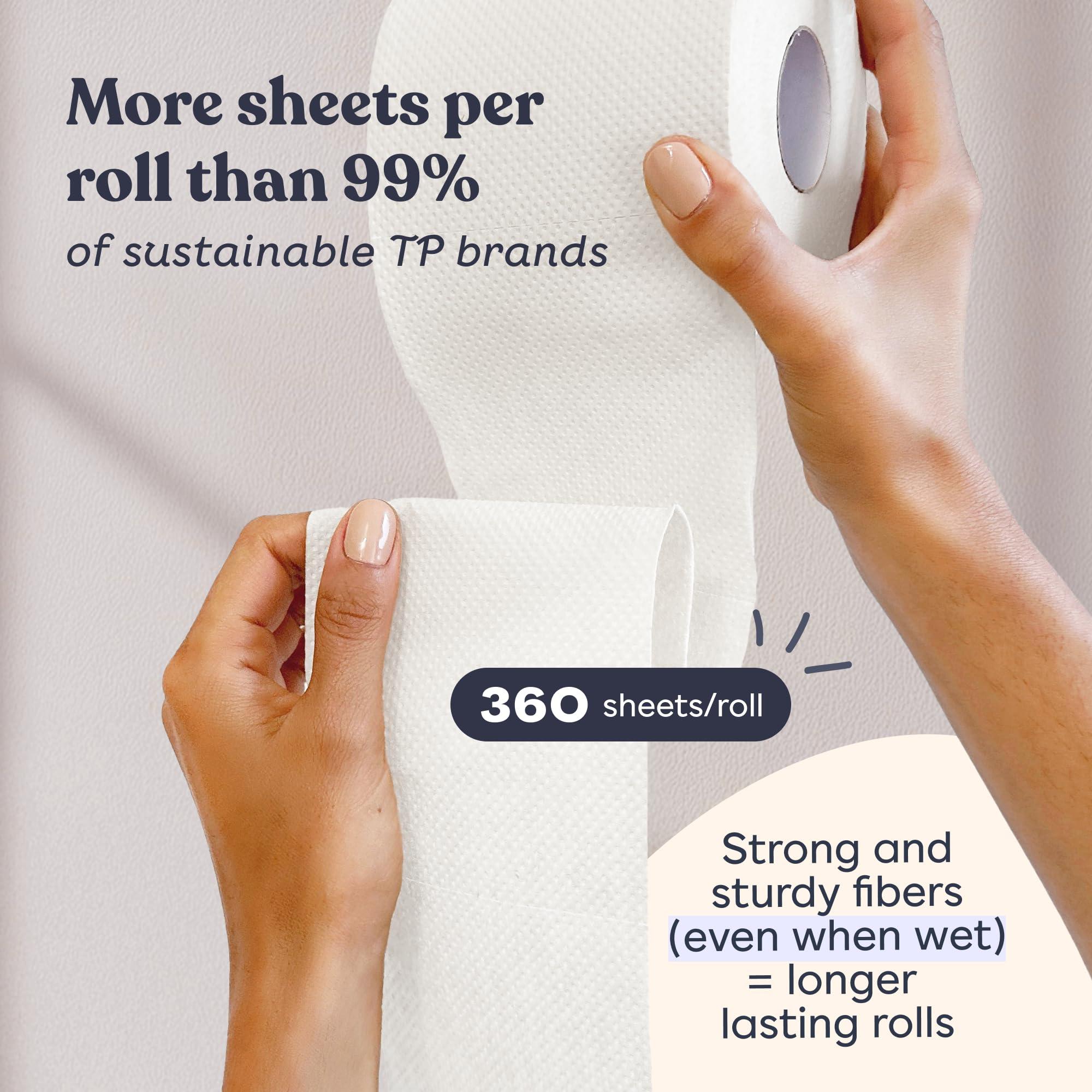 Betterway Bamboo Toilet Paper 3 Ply - Sustainable Toilet Tissue - 12 Double Rolls & 360 Sheets Per Roll - Septic Safe - Organic, Plastic Free - FSC Certified - Image 5