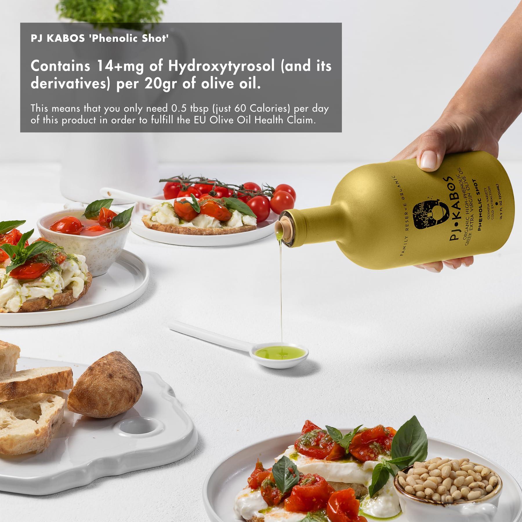 P.J. KABOS 2024/25 Harvest, Extremely High Phenolic (1000+ mg/kg), USDA Organic Greek Extra Virgin Olive Oil, Kosher, Greece, Cold Extracted, 16.9oz Bottle, PJ KABOS “Family Reserve Organic - Phenolic Shot” - Image 7