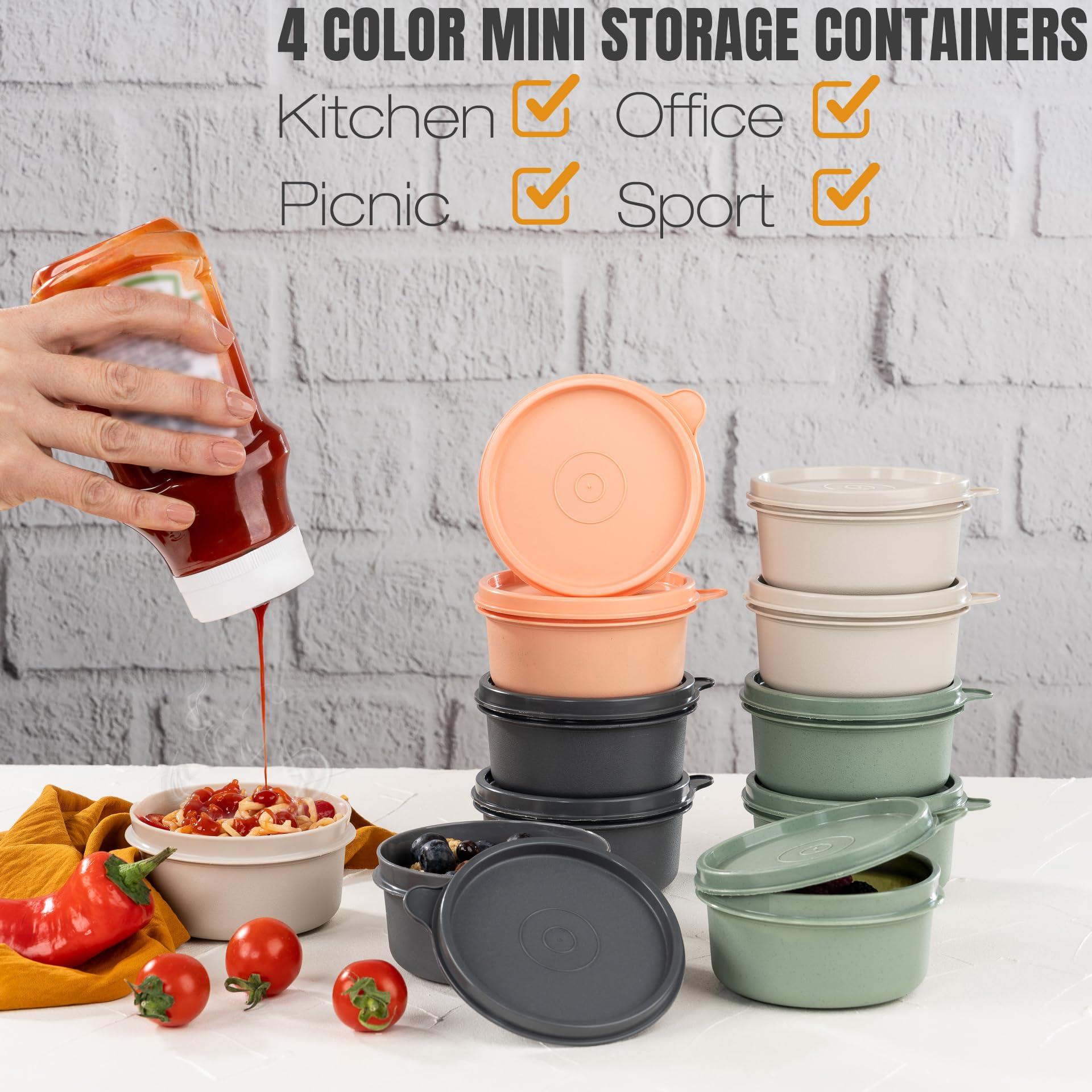 chedi 9 oz Small Round Food Storage Containers with Lids Set of 12 (24 Pieces), Airtight Leakproof Reusable BPA-Free Plastic, Snack & Meal Prep Bowls, Portable Bento Box for Kitchen, Picnic, Office - Image 8