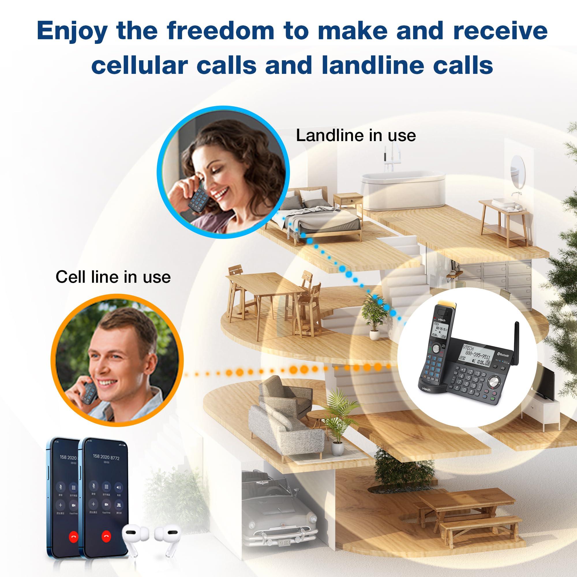 VTech IS8128-51 Super Long Range 5-Handset DECT 6.0 Cordless Phone for Home with Answering Machine, 2300 ft Range, Call Blocking, Bluetooth Connect to Cell, Intercom - Image 4