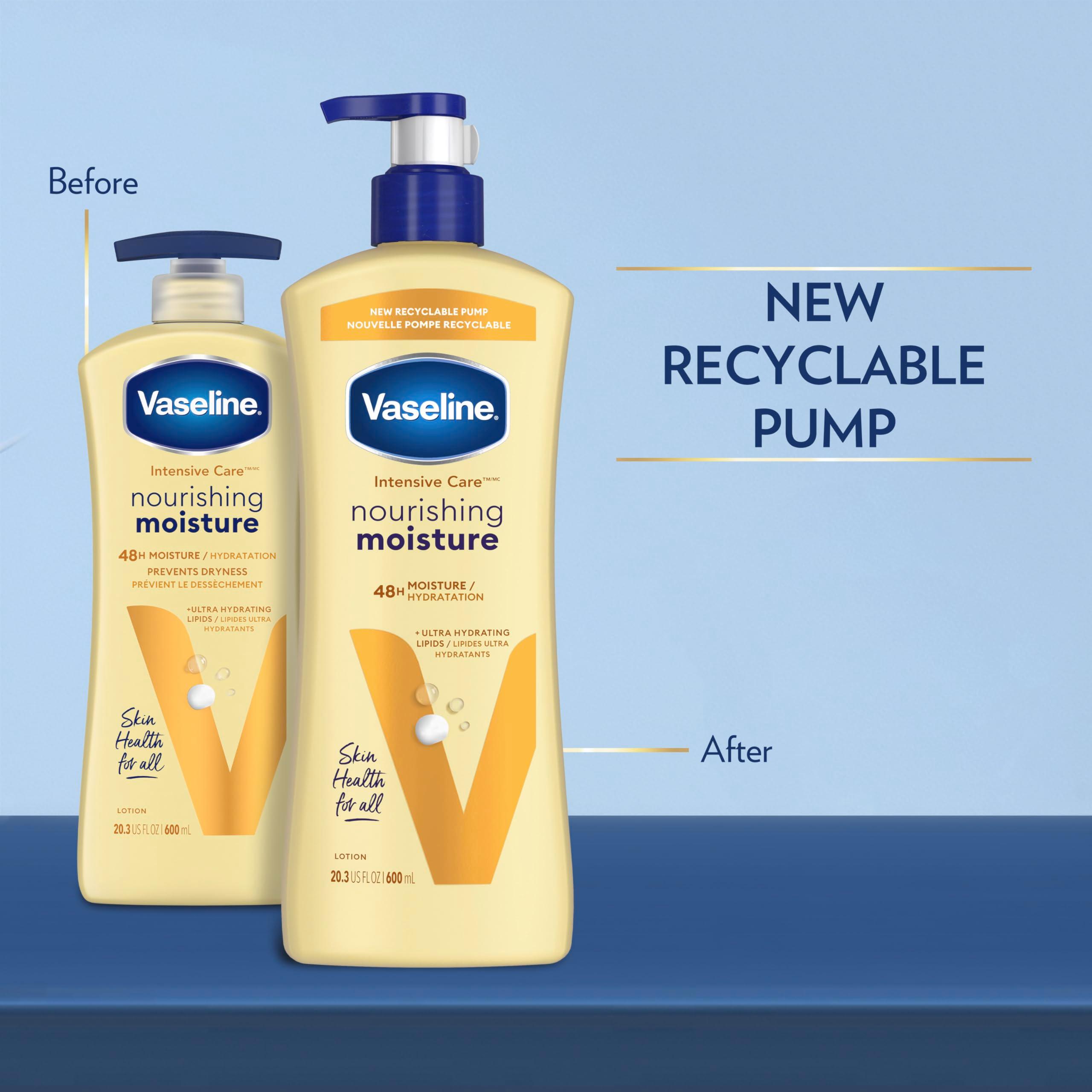Vaseline Intensive Care Nourishing Moisture Body Lotion 3 Pk Made with Ultra-Hydrating Lipids + Pure Oat Extract for Dry Skin, for Nourished, Healthy-Looking Skin 20.3 oz - Image 3
