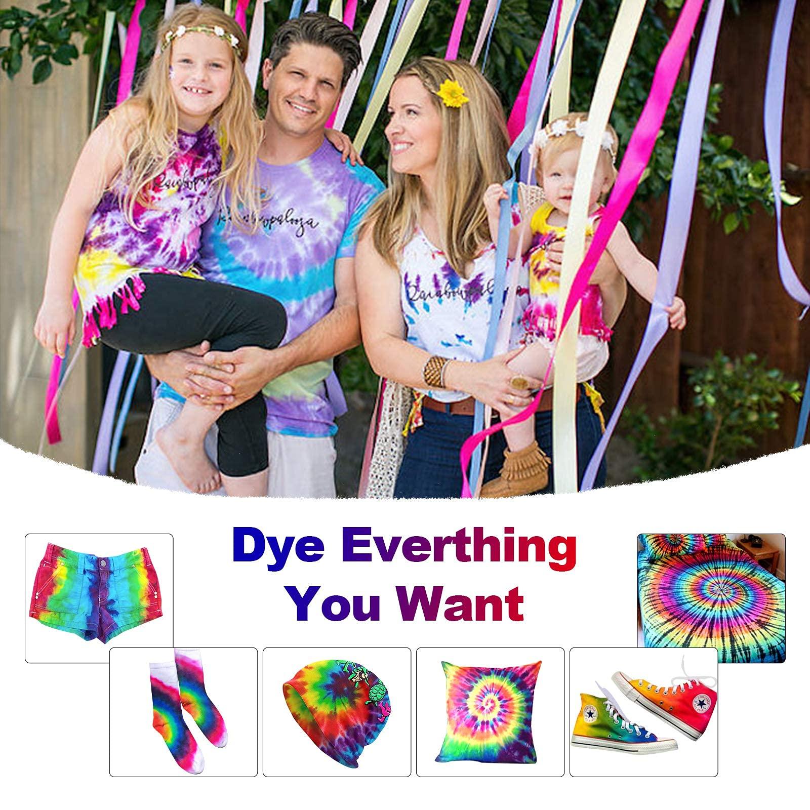 Large Tie Dye Kit for Kids and Adults - 239 Pack Permanent Tie Dye Kits for Clothing Craft Fabric Textile Party Group Handmade Project (Dye up to 60 Medium Adults T-Shirts!) - Image 6