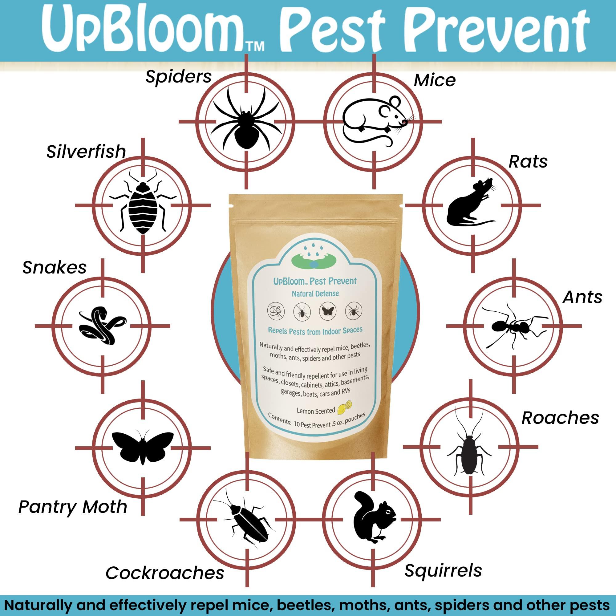 UpBloom - Pest Prevent All-Natural Repellents Home and Garage Defense from Mouse, Spider, Roaches, and Insects 10 Pest Control and Repeller Pouches - Image 2