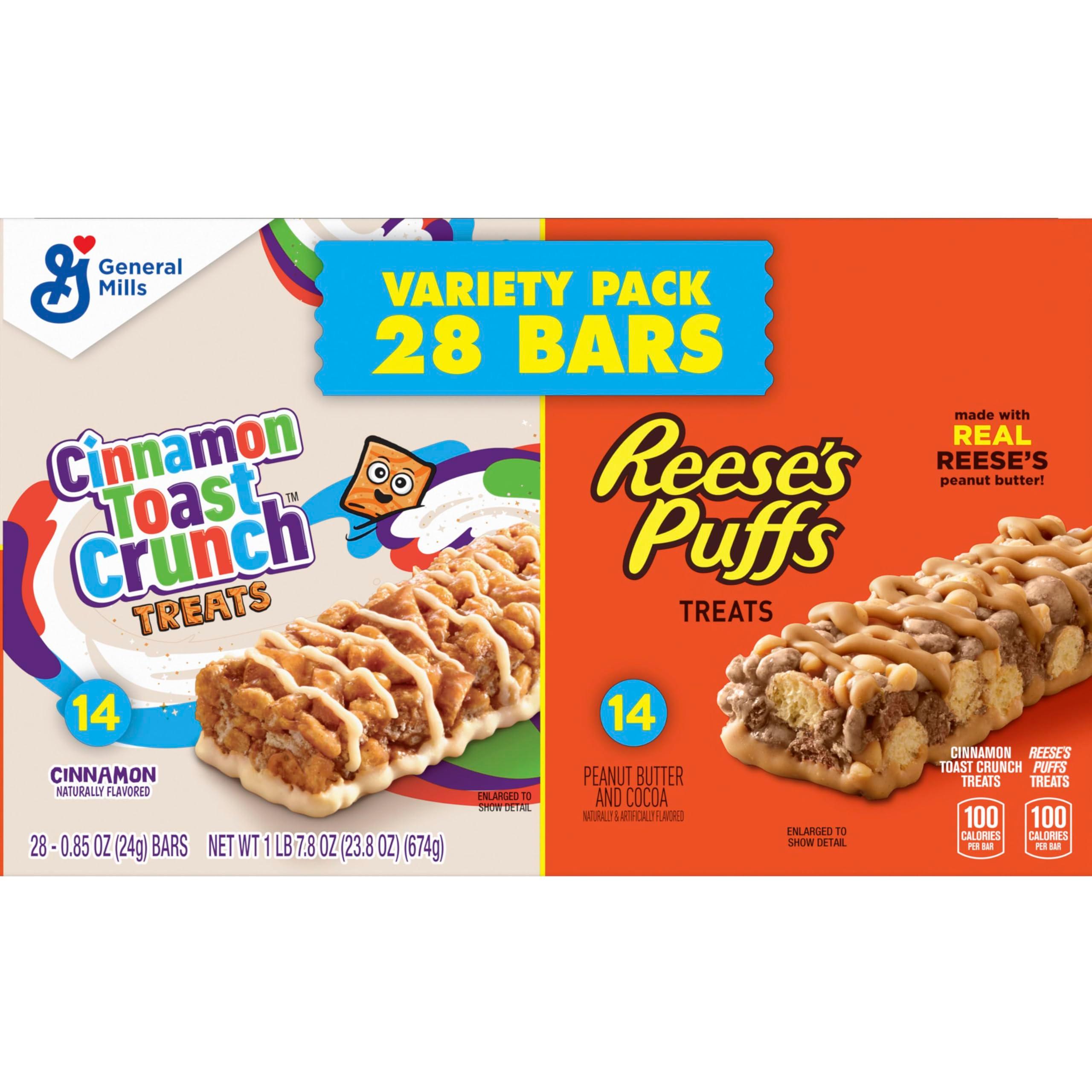 Cinnamon Toast Crunch and REESE'S Puffs Cereal Treat Bars Variety Pack, Snack Bars, 28 Ct, 23.8 oz - Image 7