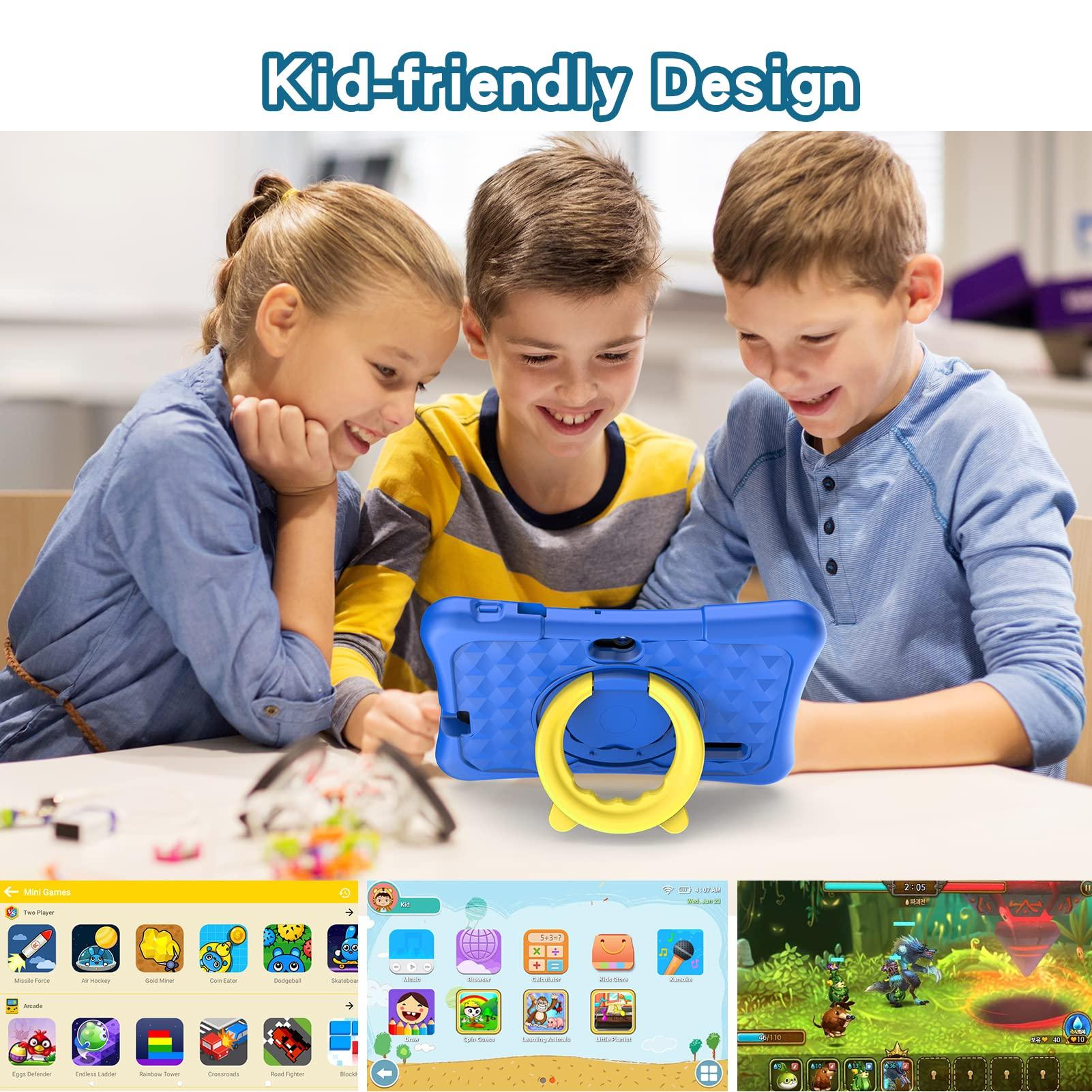 PRITOM 7 inch Tablet for Kids with Solid Case, Kids Tablets 32GB with Parental Control, Pre-Installed APPs Free Games, Learning Educational Toddler Tablet WiFi, Bluetooth, Camera - Image 5