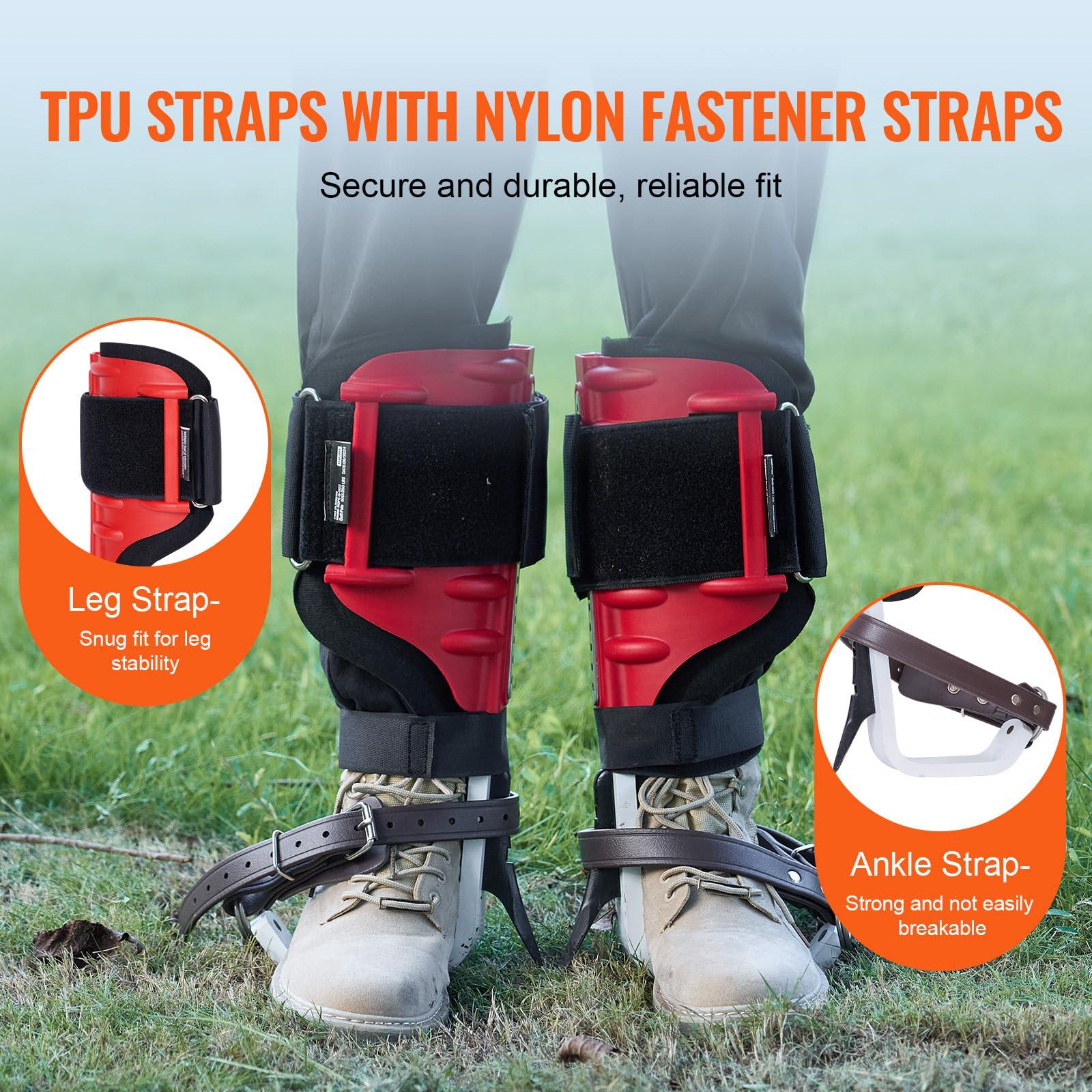 VEVOR Tree Climbing Spikes, 1 Pair Climbing Spurs, 350lbs Load Capacity Tree Climbing Gear with Straps and Spike Protectors, Arborist Equipment for Climbers, Hunting, Fruit Picking - Image 4