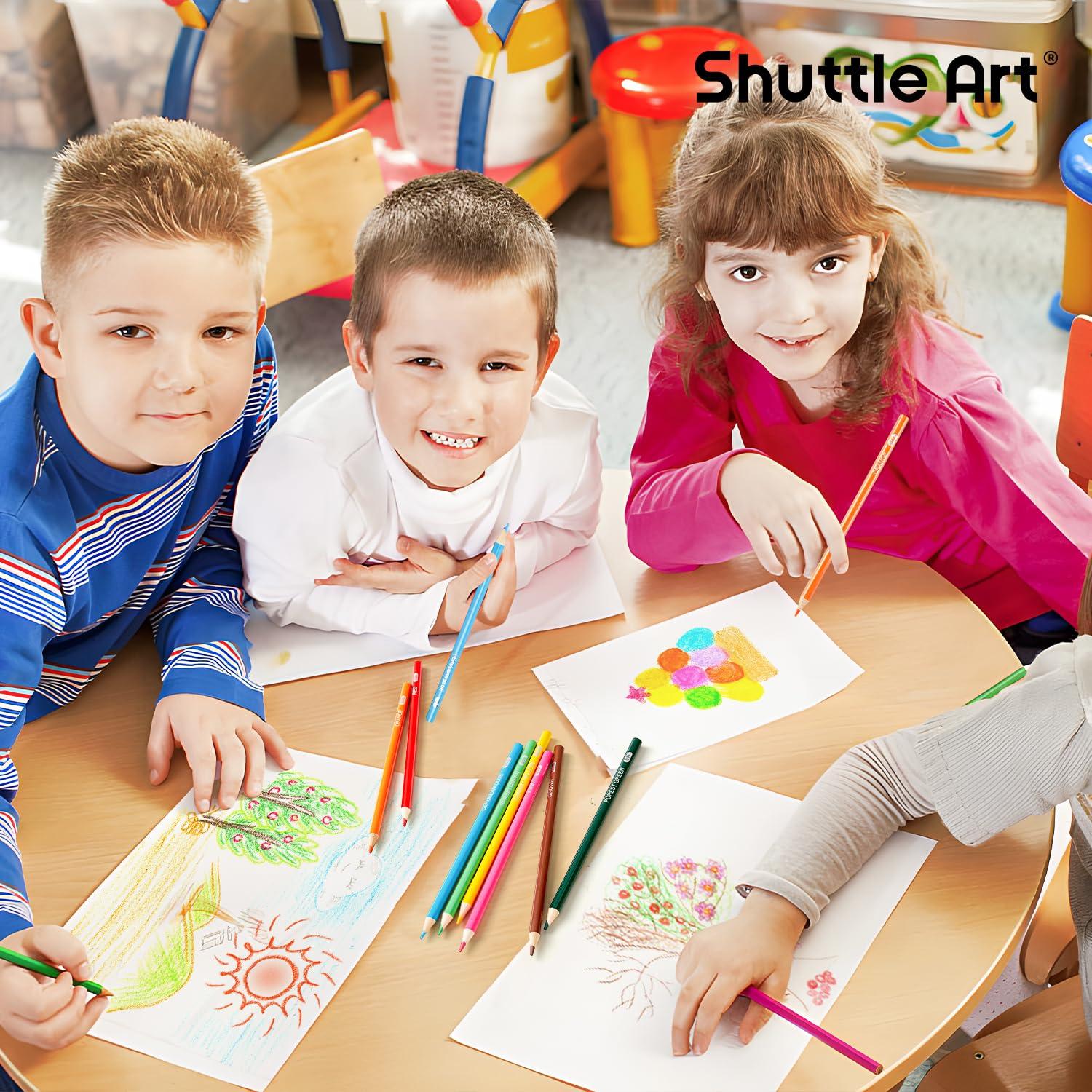 Shuttle Art Colored Pencils Bulk, 408 Pack Coloring Pencil Set Plus 20 Sharpeners, 12 Assorted Colors, Classroom Pack School Supplies - Image 2