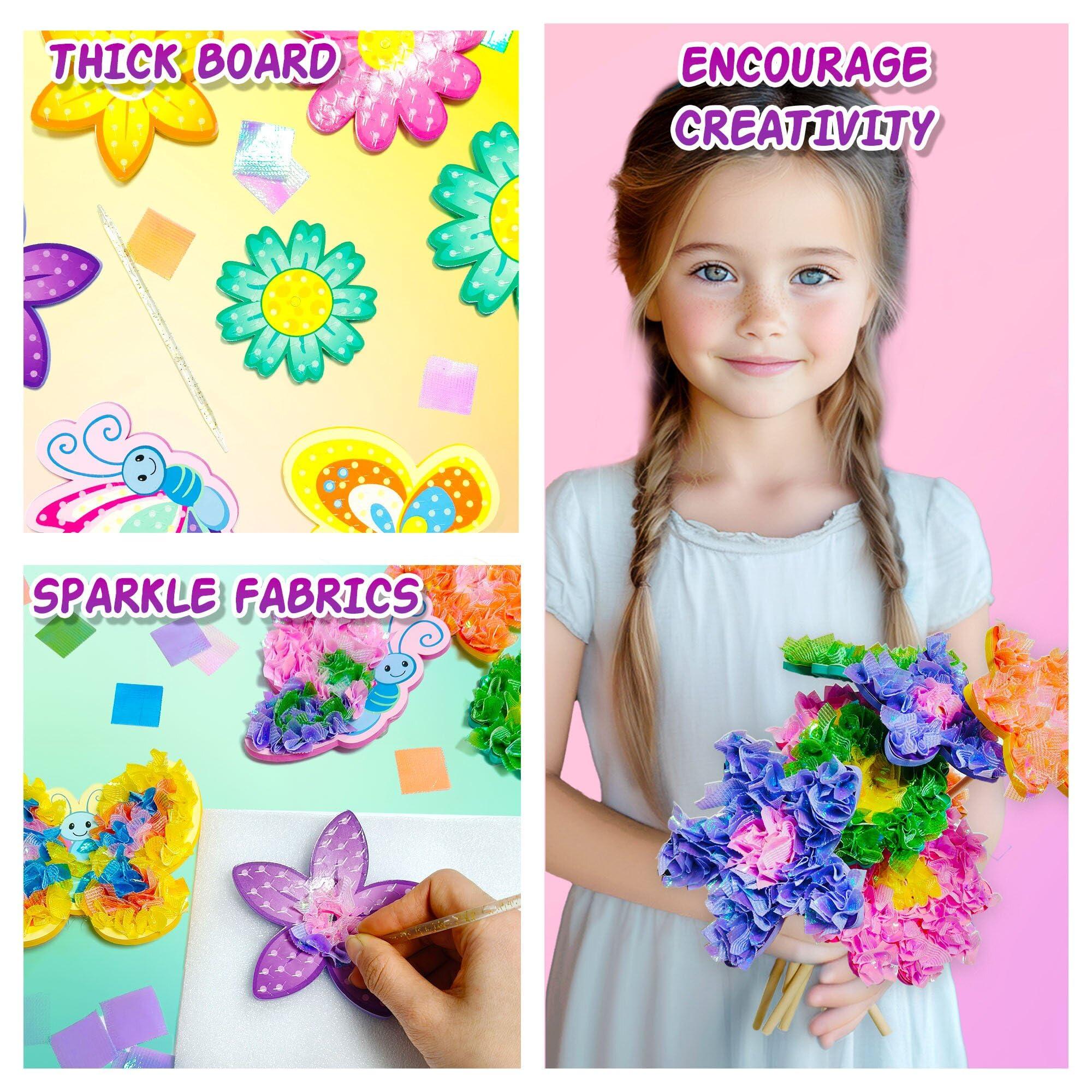 AGENTLAN Art & Craft Activity, Poke Fun Flower Bouquet Craft Kit, Fun & Easy Art Kits for Kids, DIY Garden Kids Activities, Gifts for Girls and Boys 3 4 5 6 7 8 9 - Image 3