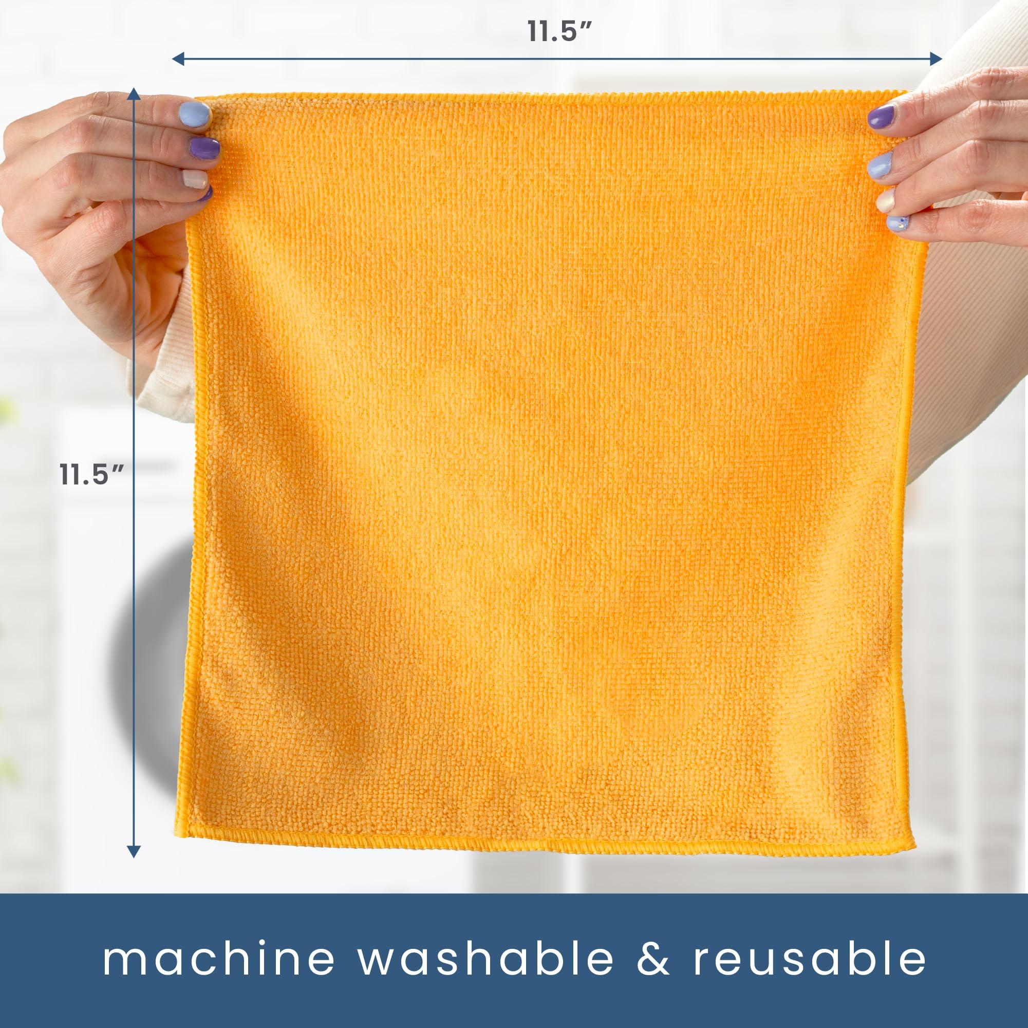 S&T INC. 50 Pack Microfiber Cleaning Cloth, Bulk Towels for Home, Reusable Microfiber Towels for Cars, Cleaning Rags, Assorted, 11.5 Inches x 11.5 Inches, 50 Count - Image 3