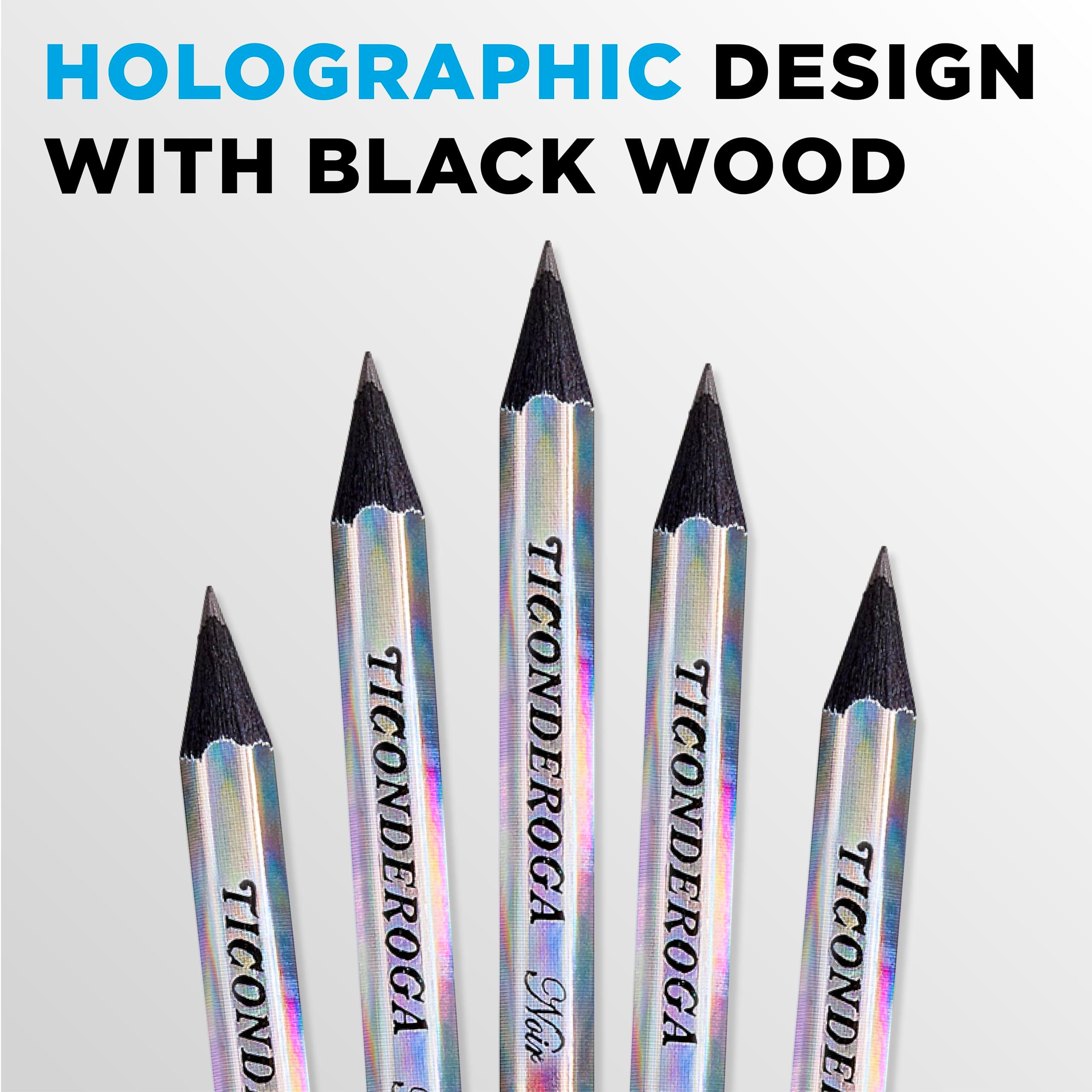 Ticonderoga Noir Black Wood-Cased #2 Pencils, Holographic Design, 12 Count - Image 5