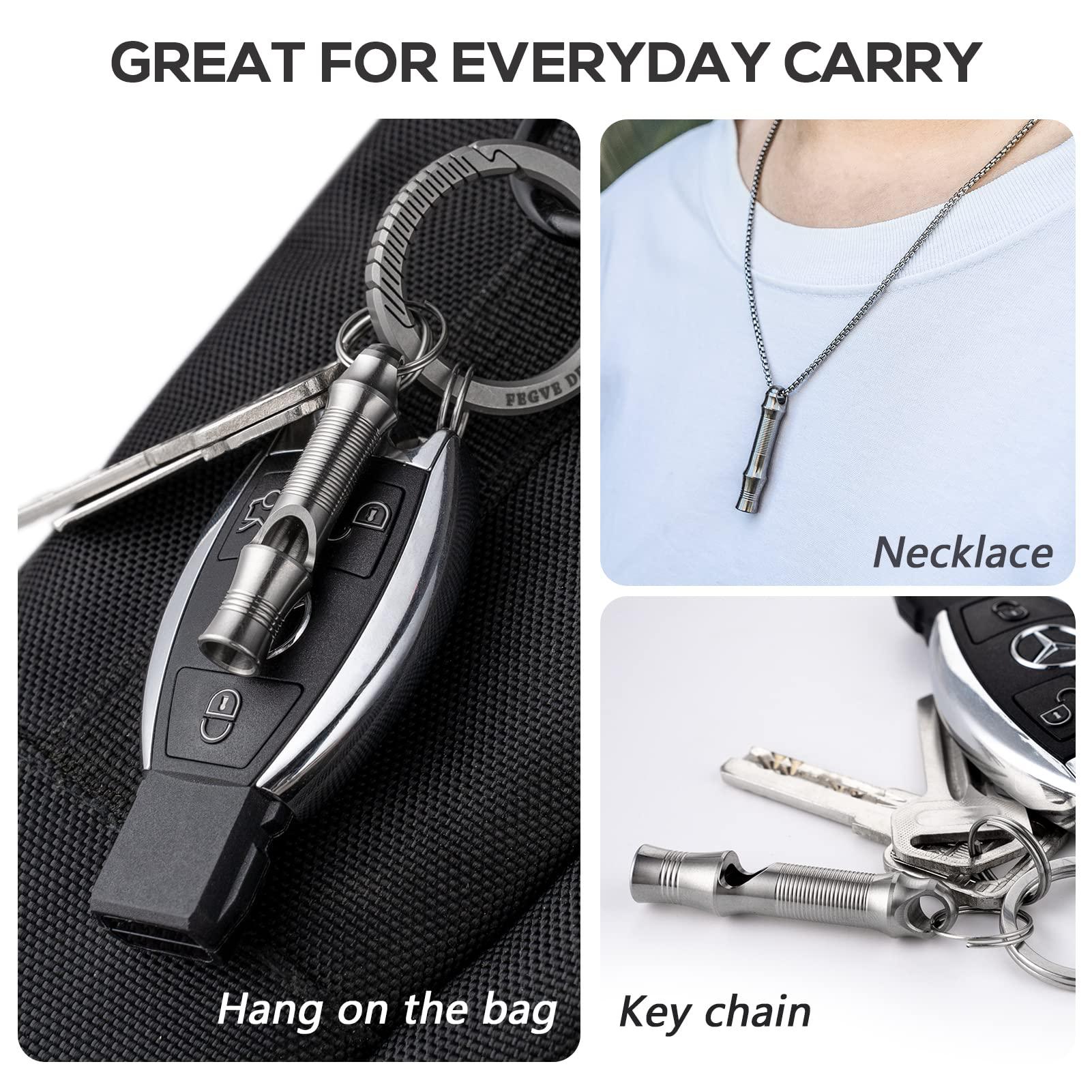 TISUR Titanium Emergency Whistle,EDC Safety Whistles Necklace Loud up to 120db,Survival Whistles for Survival,Hiking,Camping,Pets Training - Image 7