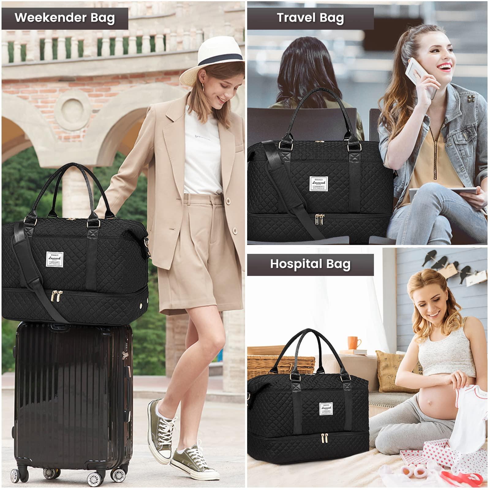 LOVEVOOK Travel Duffle Bag,Weekender Bags for Women with Shoe Compartment，Carry on Overnight Bag with Toiletry Bag,Gym Duffel Bag with Wet Pocket, Hospital Bags for Labor and Delivery - Image 6
